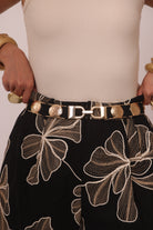 Cintura Elastica Con Placche nero|Colore:Nero