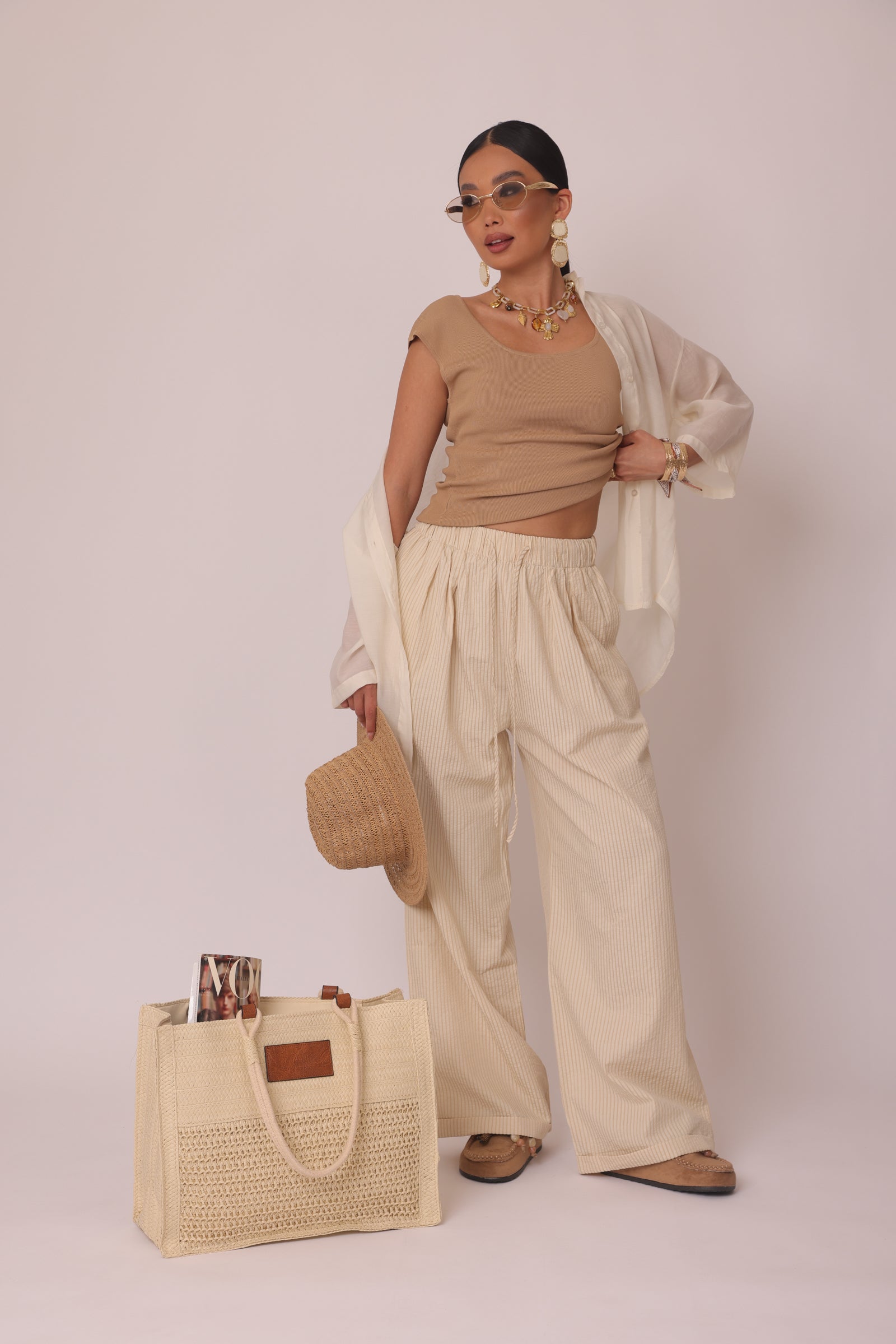 Pantalone Millerighe beige|Colore:Beige