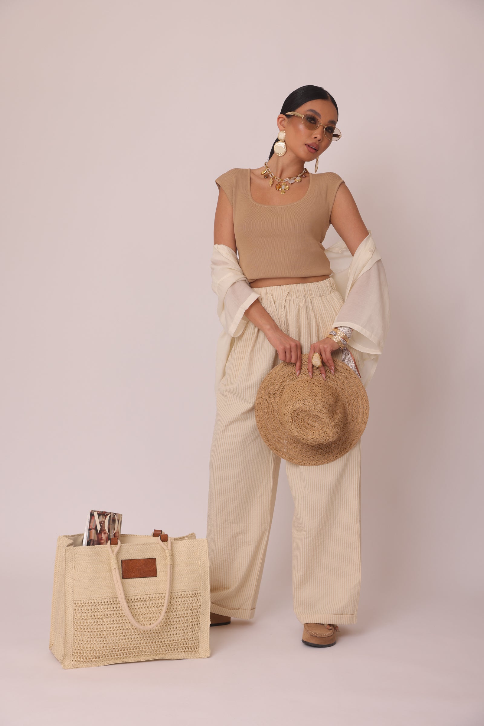 Pantalone Millerighe beige|Colore:Beige