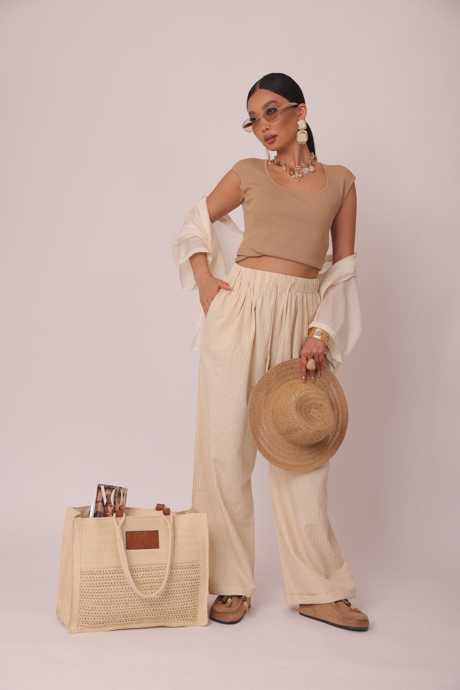 Pantalone Millerighe beige|Colore:Beige