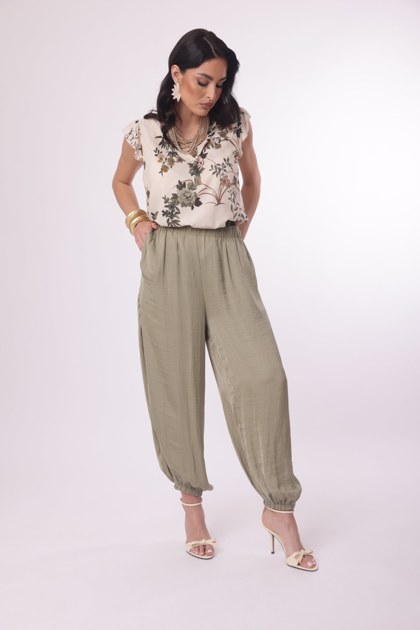 Pantalone Jasmine verde salvia|Colore:Verde salvia
