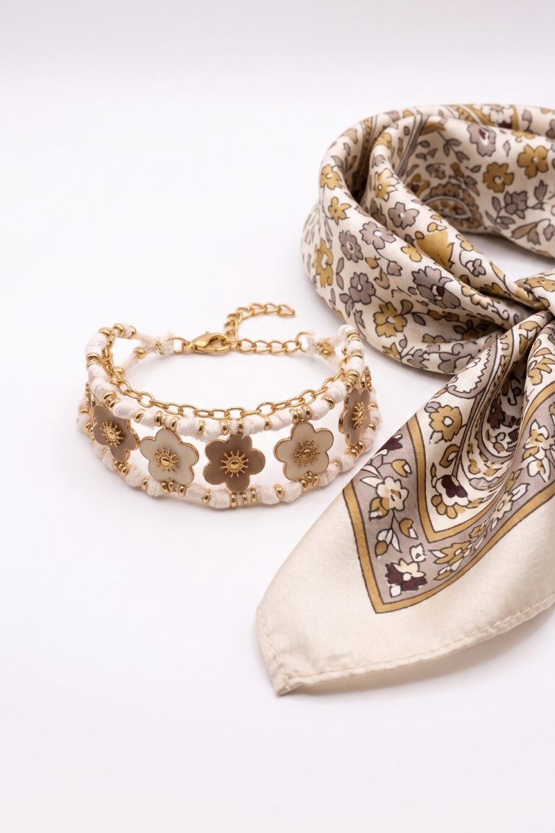 Braccaile Flower beige|Colore:Beige
