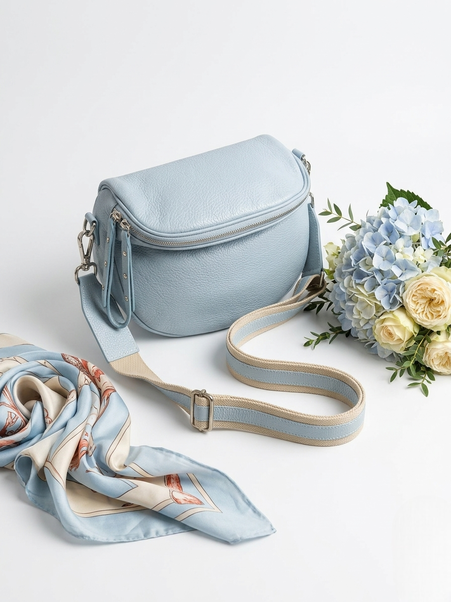 Marsupio Doppia Zip celeste|Colore:Celeste