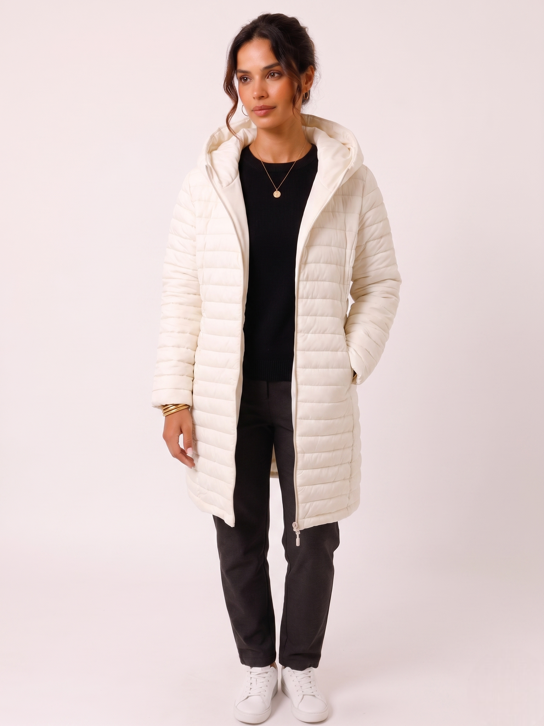 Reversibile Lungo panna|Colore:Panna