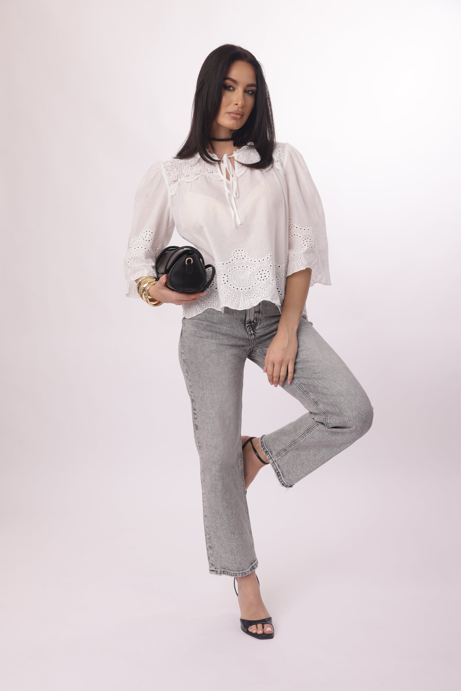 Jeans Wedgie Denim grigio|Colore:Denim grigio