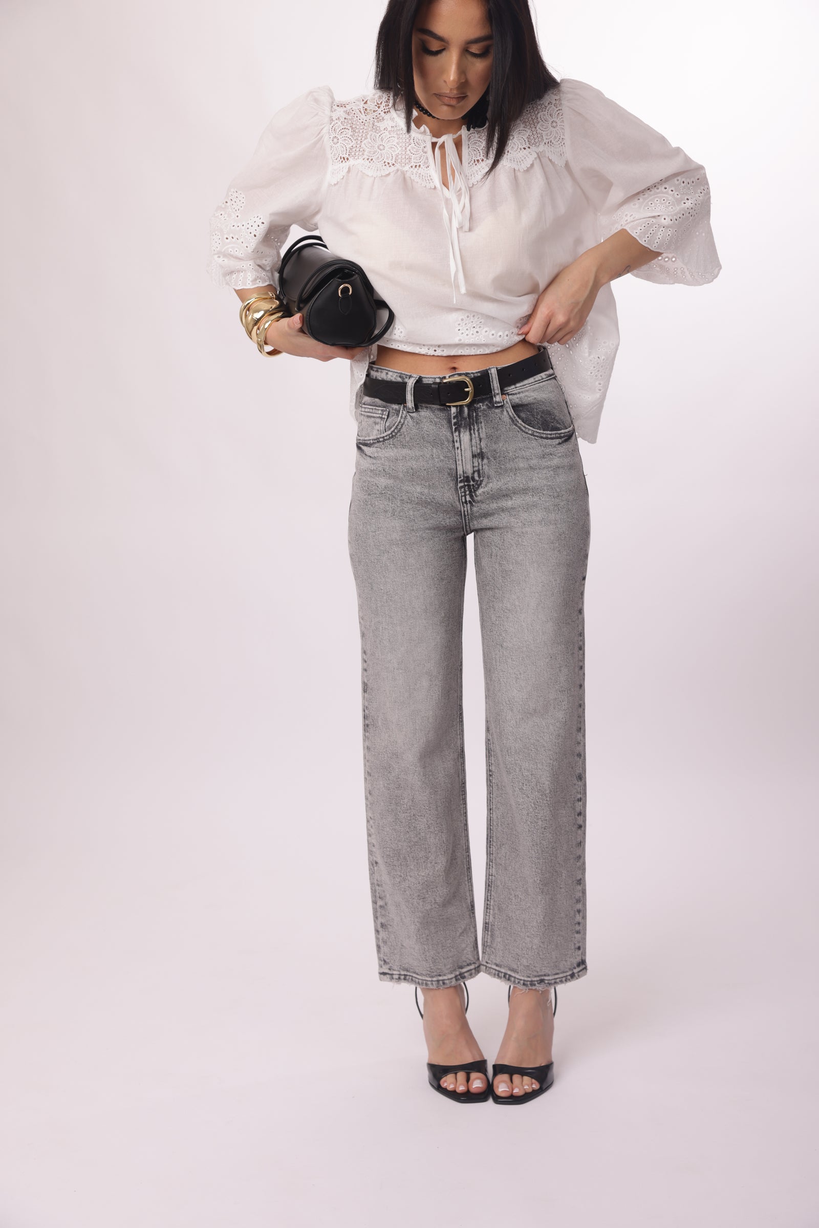 Jeans Wedgie Denim grigio|Colore:Denim grigio