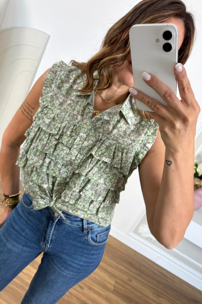 Camicia Flo Verde salvia|Colore:Verde salvia
