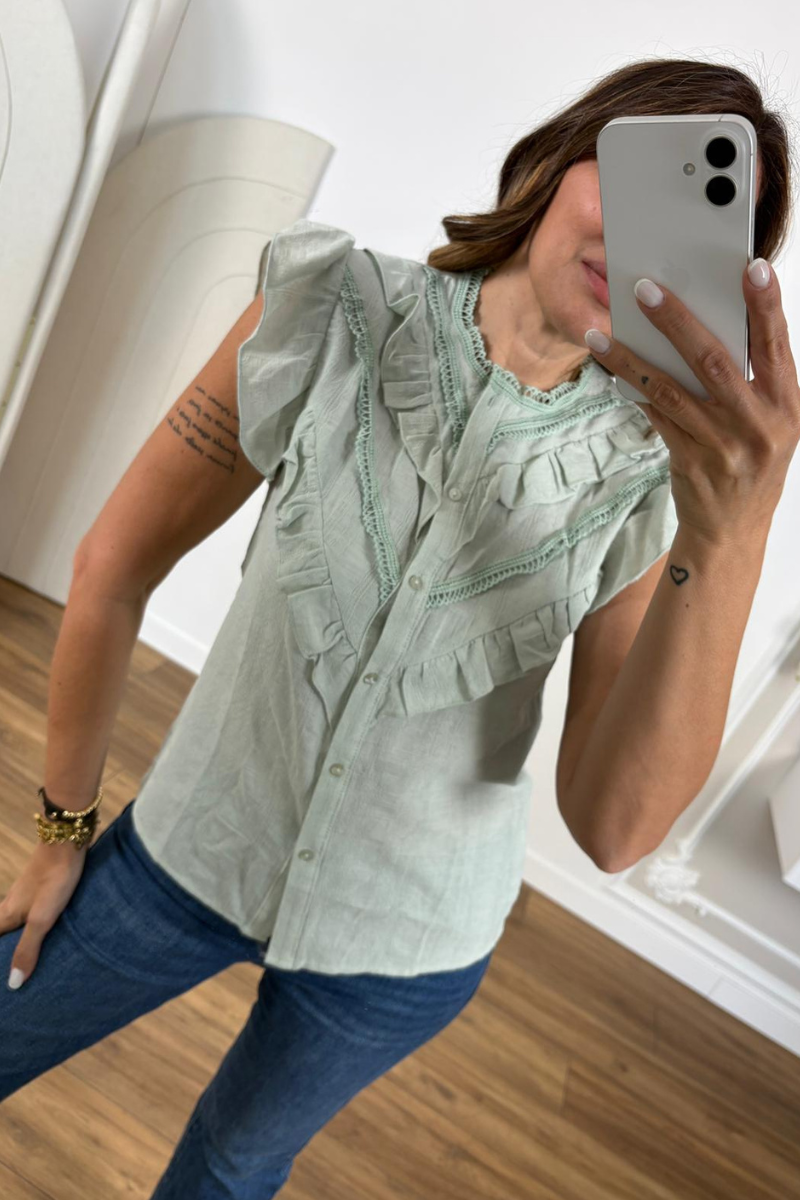 Camicia Adelaide acquamarina|Colore:Acquamarina