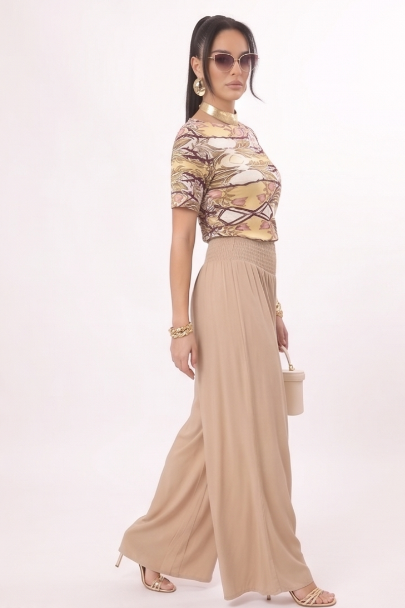 Pantagonna Con Elastico Beige|Colore:Beige