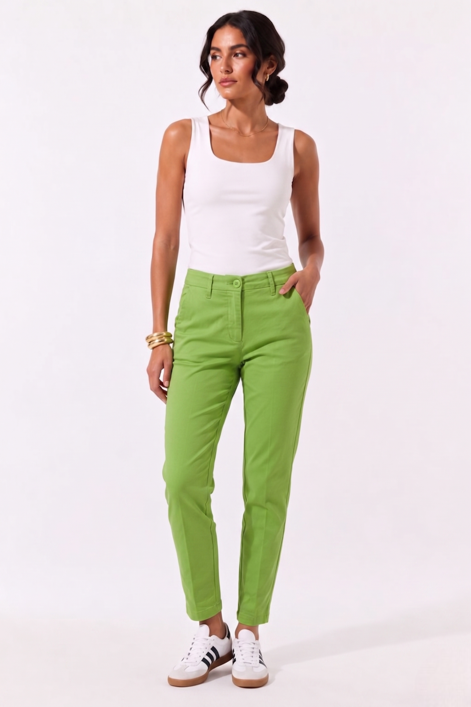 Pantalone Tasca Filo Verde mela|Colore:Verde mela