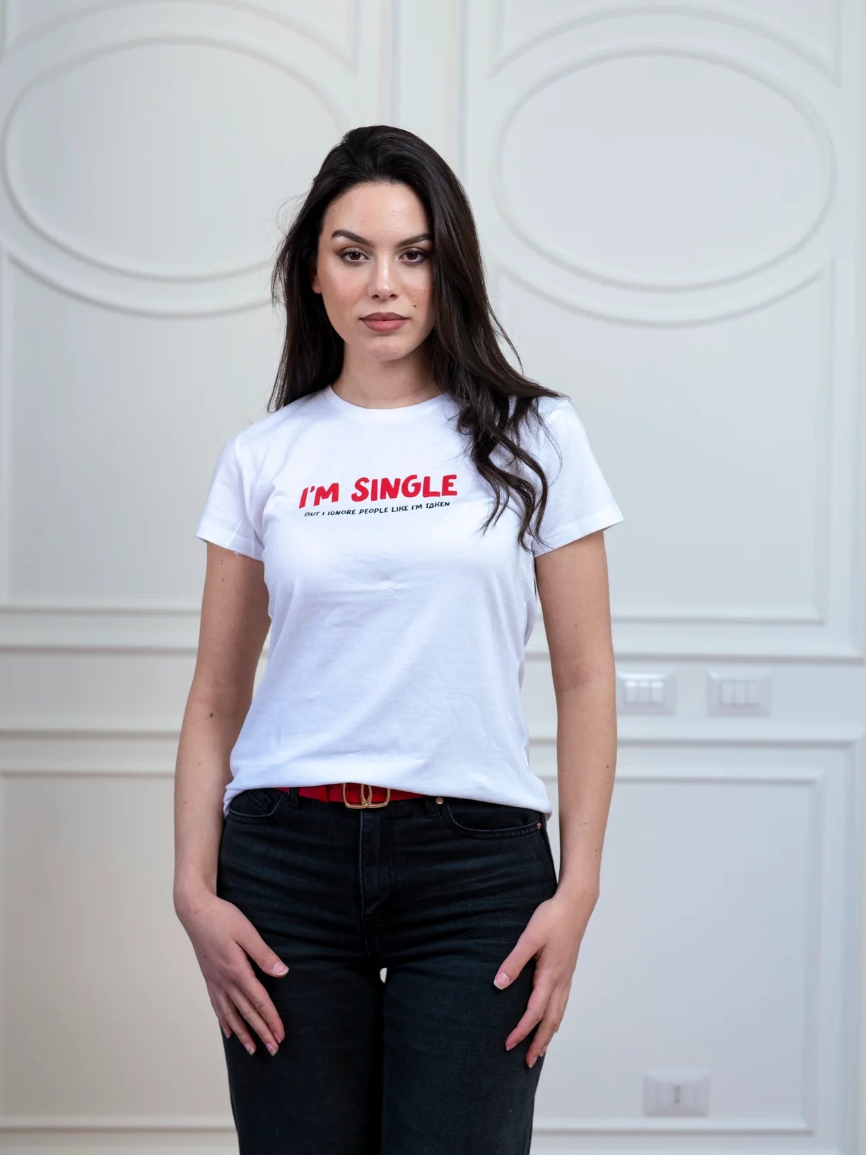 T-Shirt I'm Single bianco|Colore:Bianco