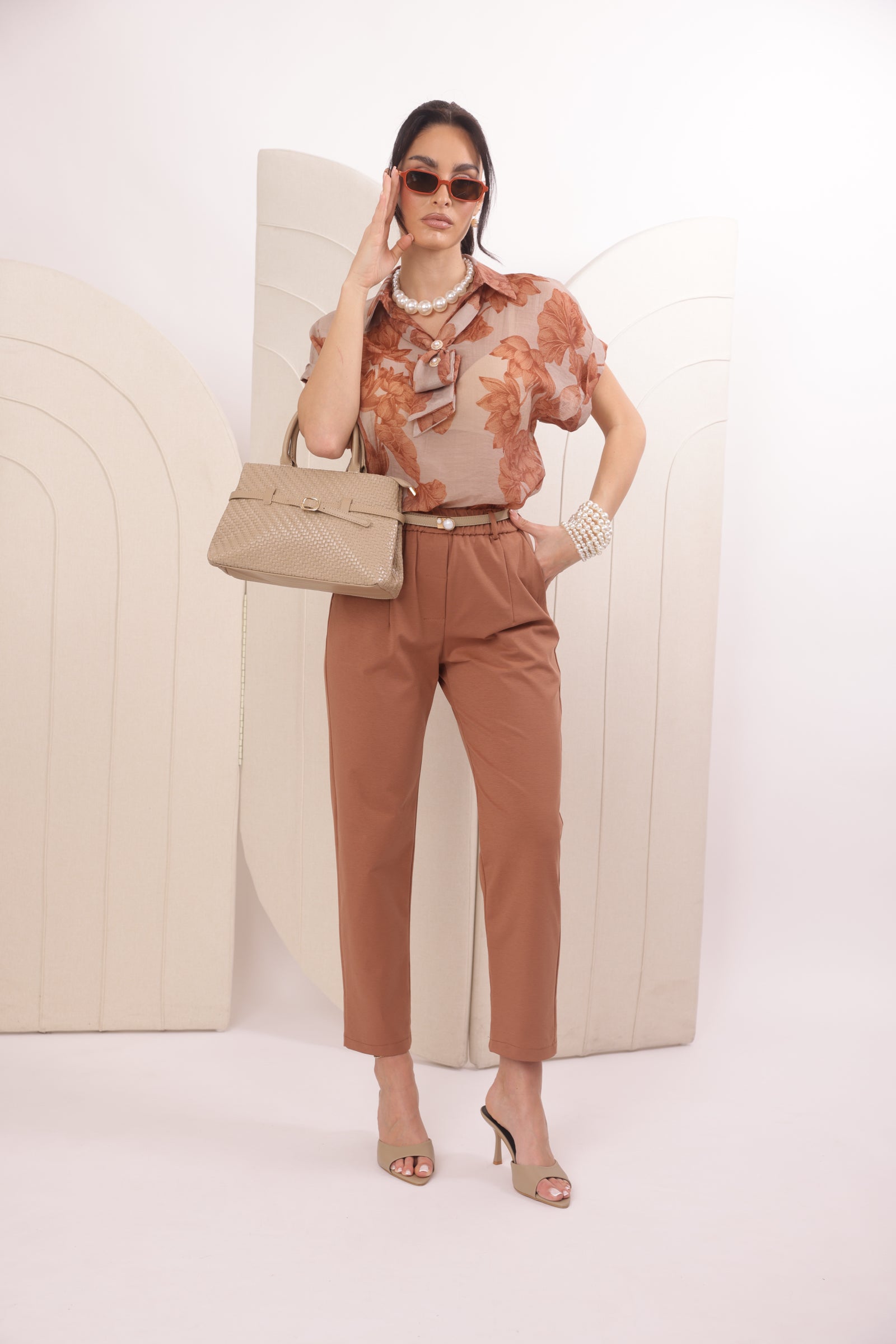 Pantalone Pratico Punto Milano coccio|Colore:Coccio