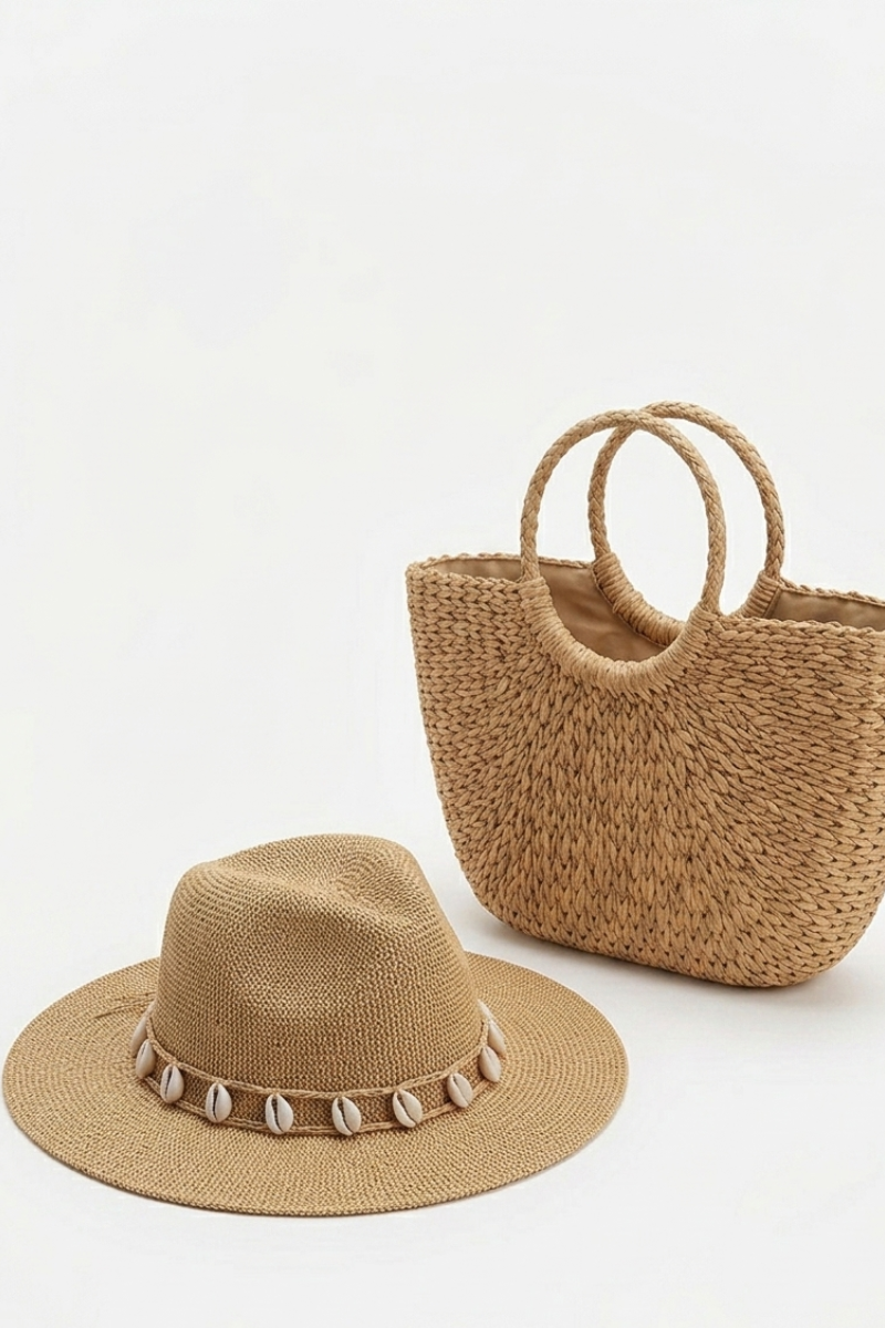 Cappello Con Conchiglie beige|Colore:Beige