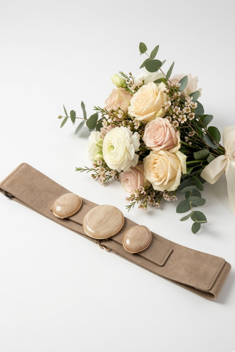 Cinturone Con Pietre Taupe|Colore:Taupe