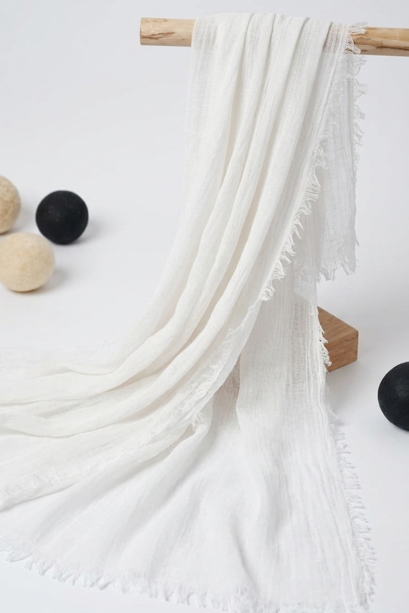 Foulard Fibra Bamboo bianco|Colore:Bianco