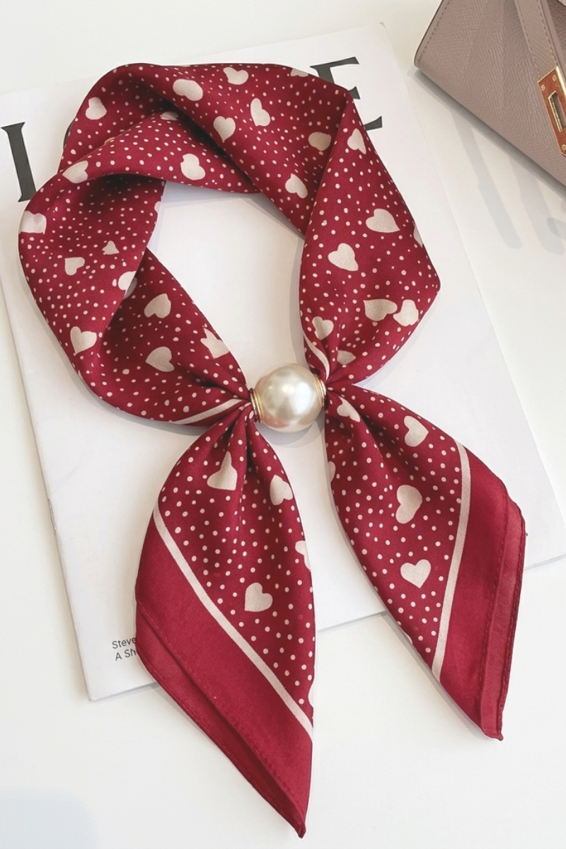 Foulard Cuori rosso|Colore:Rosso