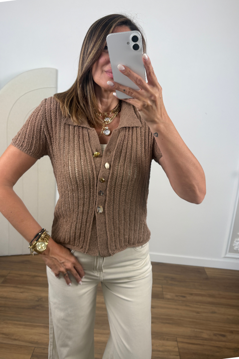 Cardigan Kaos tabacco|Colore:Tabacco