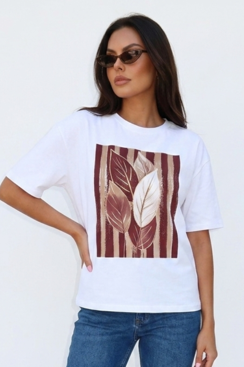 T-Shirt Camelia bordeaux|Colore:Bordeaux