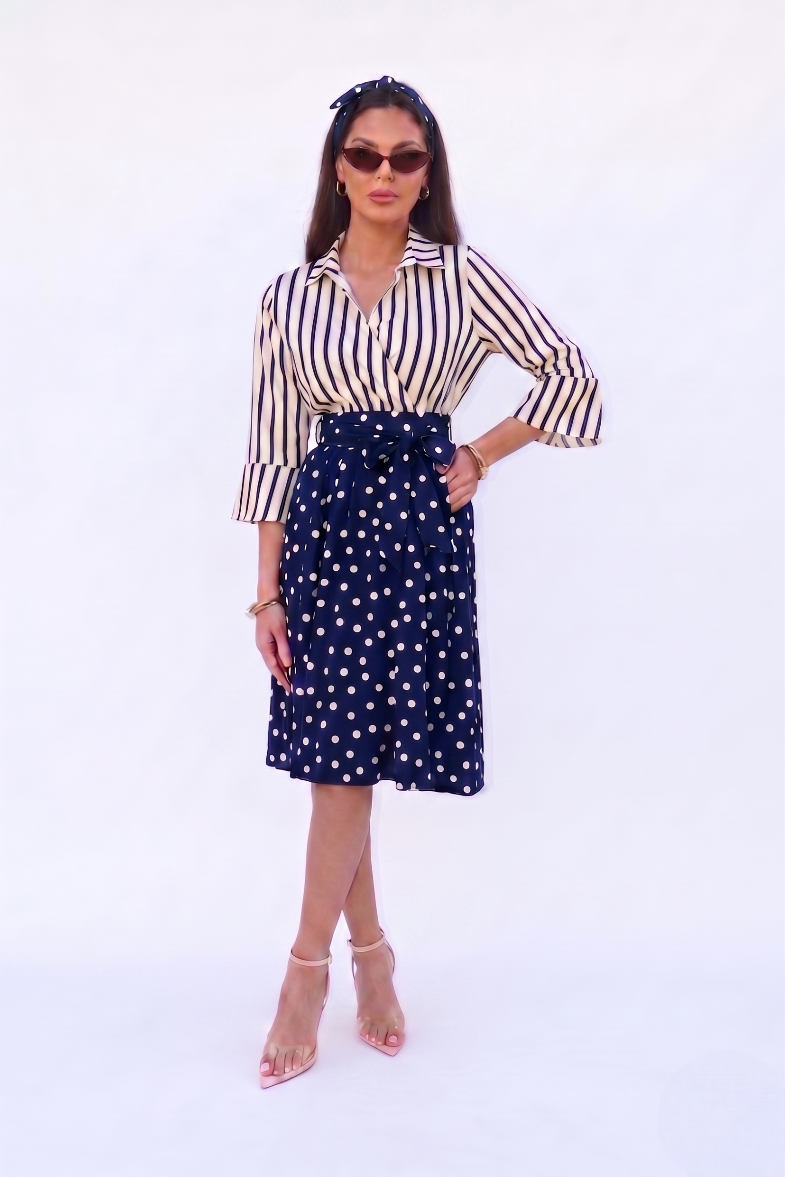 Abito Mixed blu|Colore:Blu