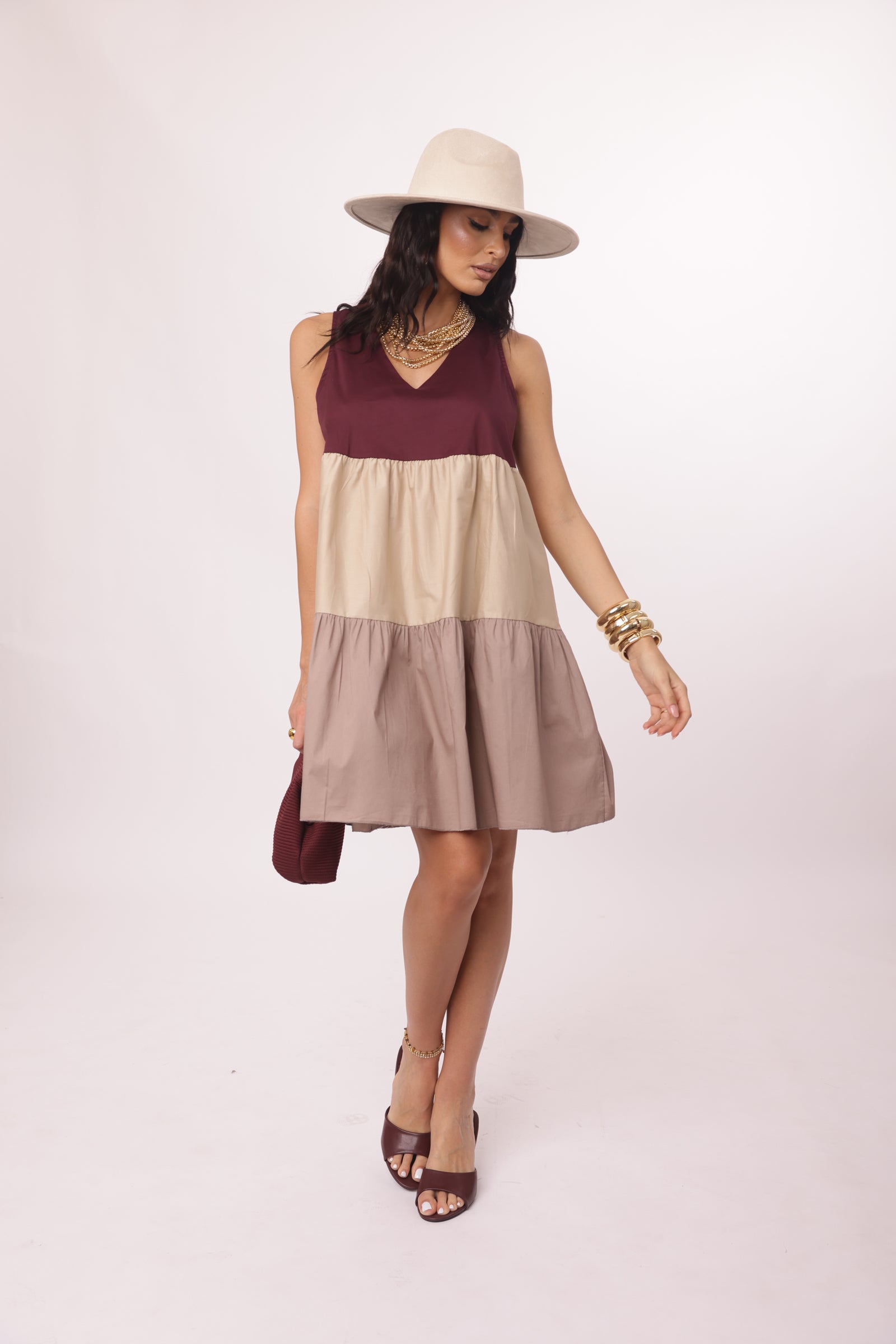 Abito Tris bordeaux|Colore:Bordeaux