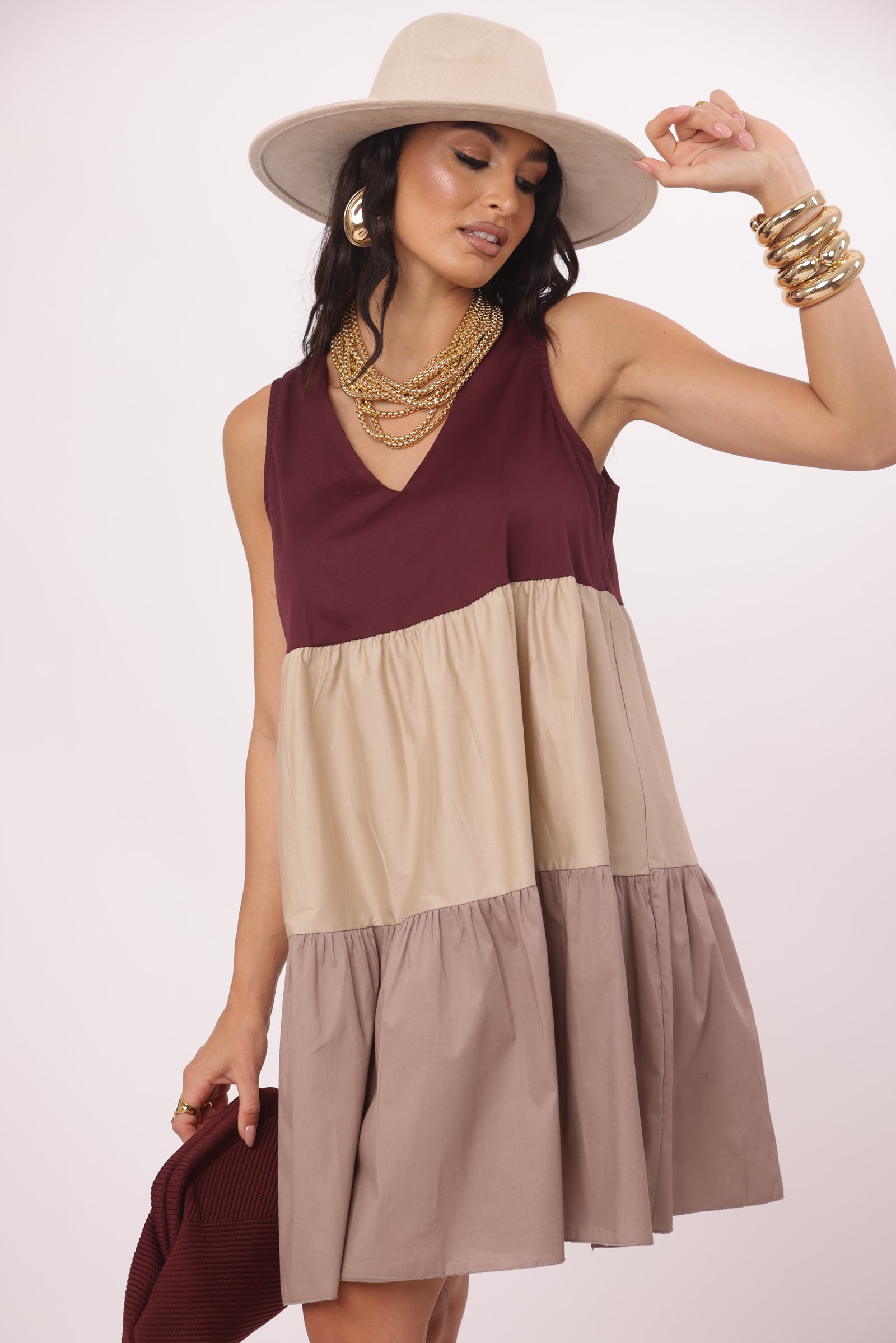 Abito Tris bordeaux|Colore:Bordeaux
