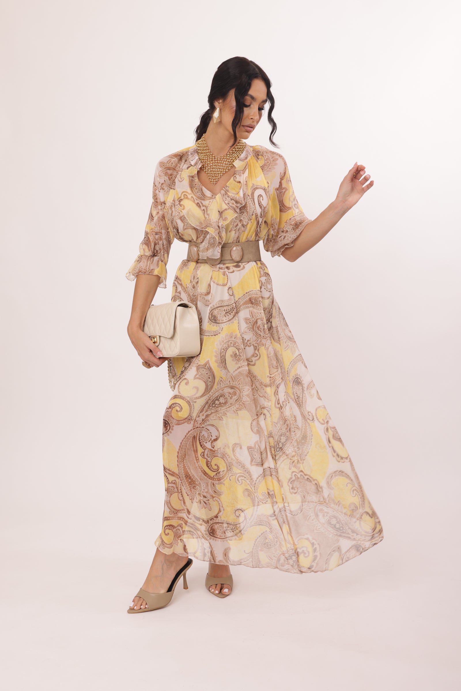 Abito Lungo Naomi Giallo|Colore:Giallo