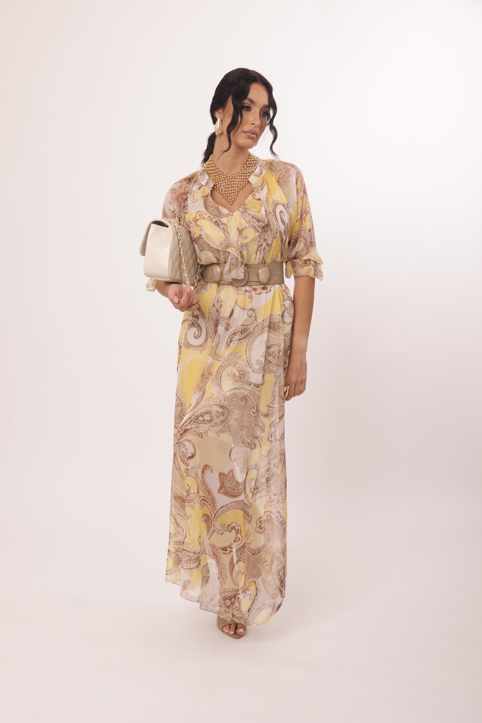 Abito Lungo Naomi Giallo|Colore:Giallo