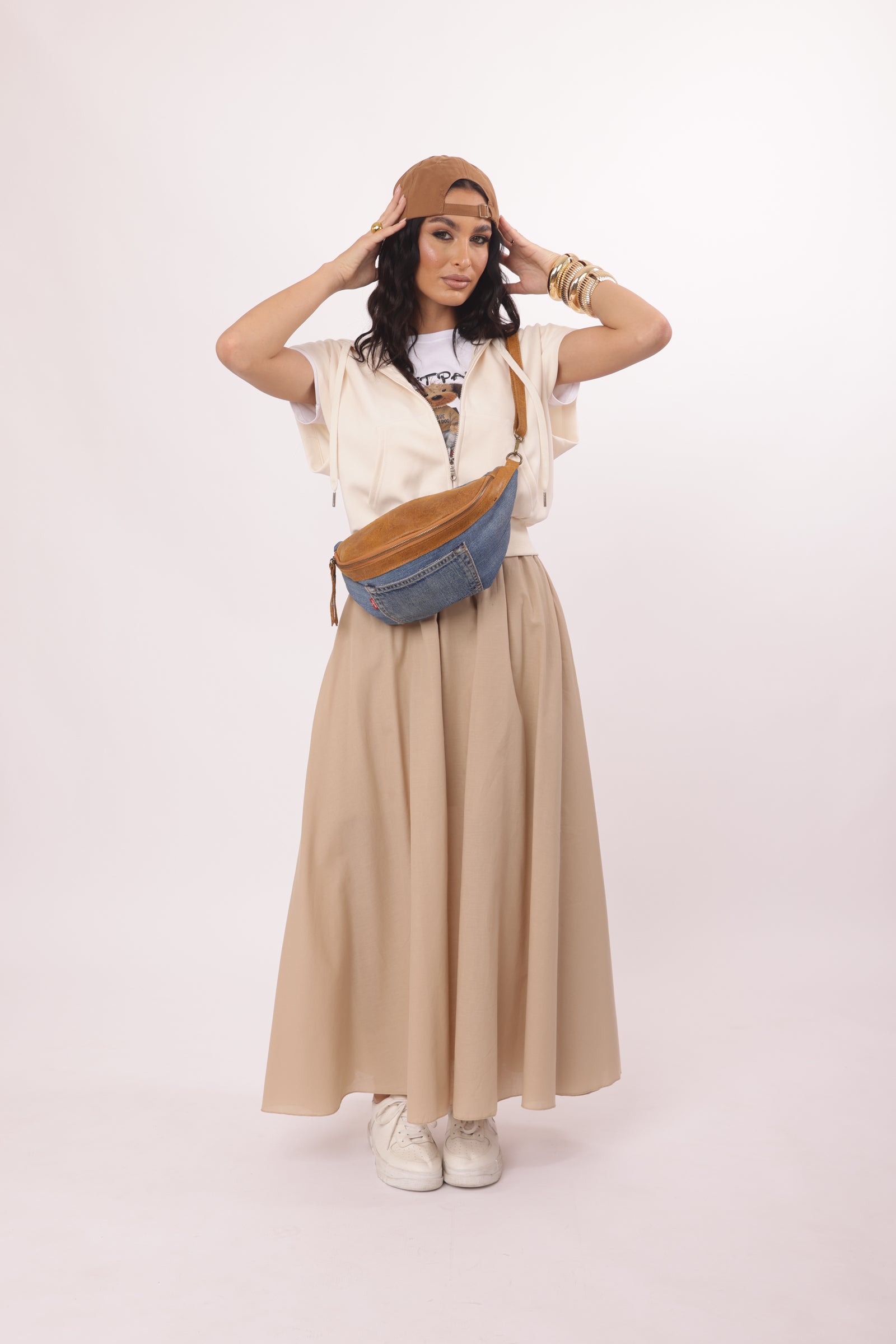 Gonna Bande beige|Colore:Beige