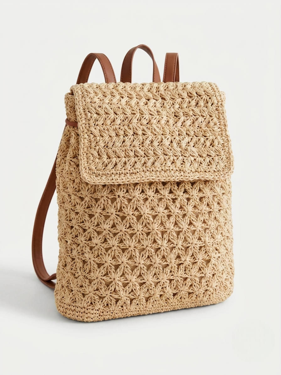 Zaino In Rafia beige chiaro|Colore:Beige chiaro