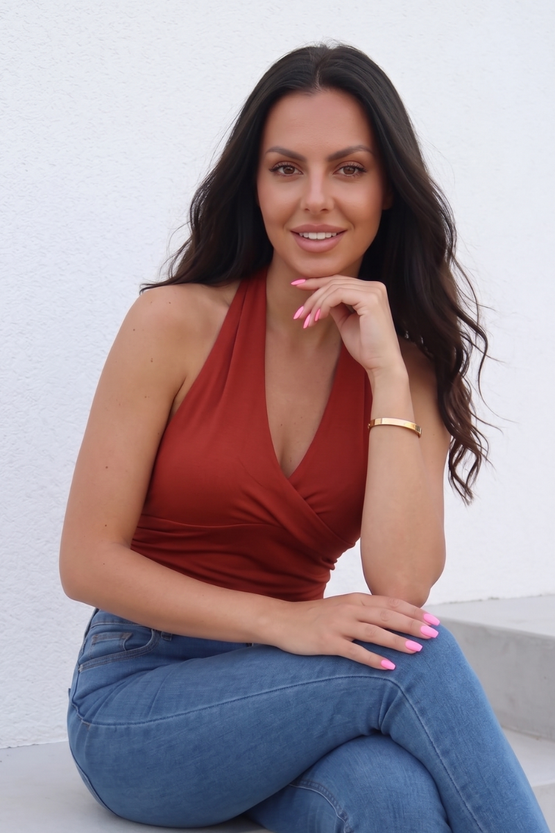 Top Ines rosso india|Colore:Rosso india