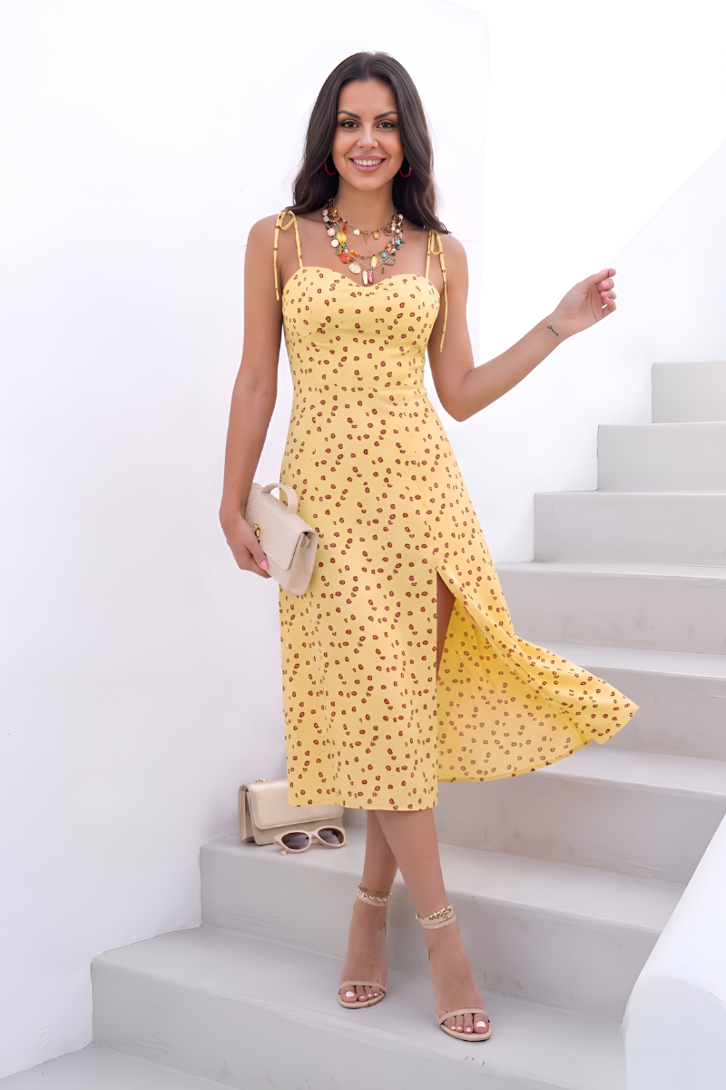 Abito Fantasia Mini Cashmere giallo|Colore:Giallo