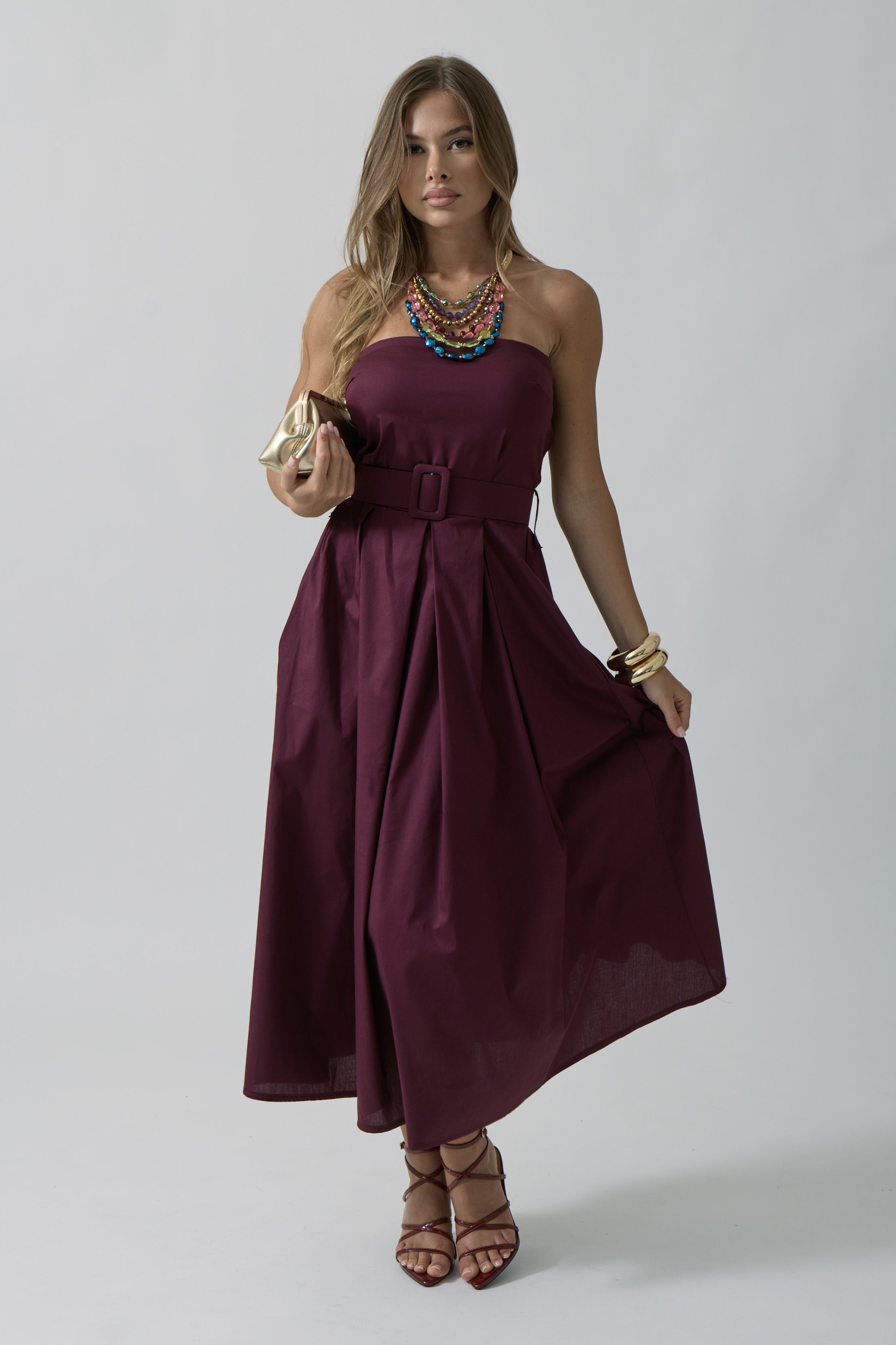 Abito Fascia bordeaux|Colore:Bordeaux