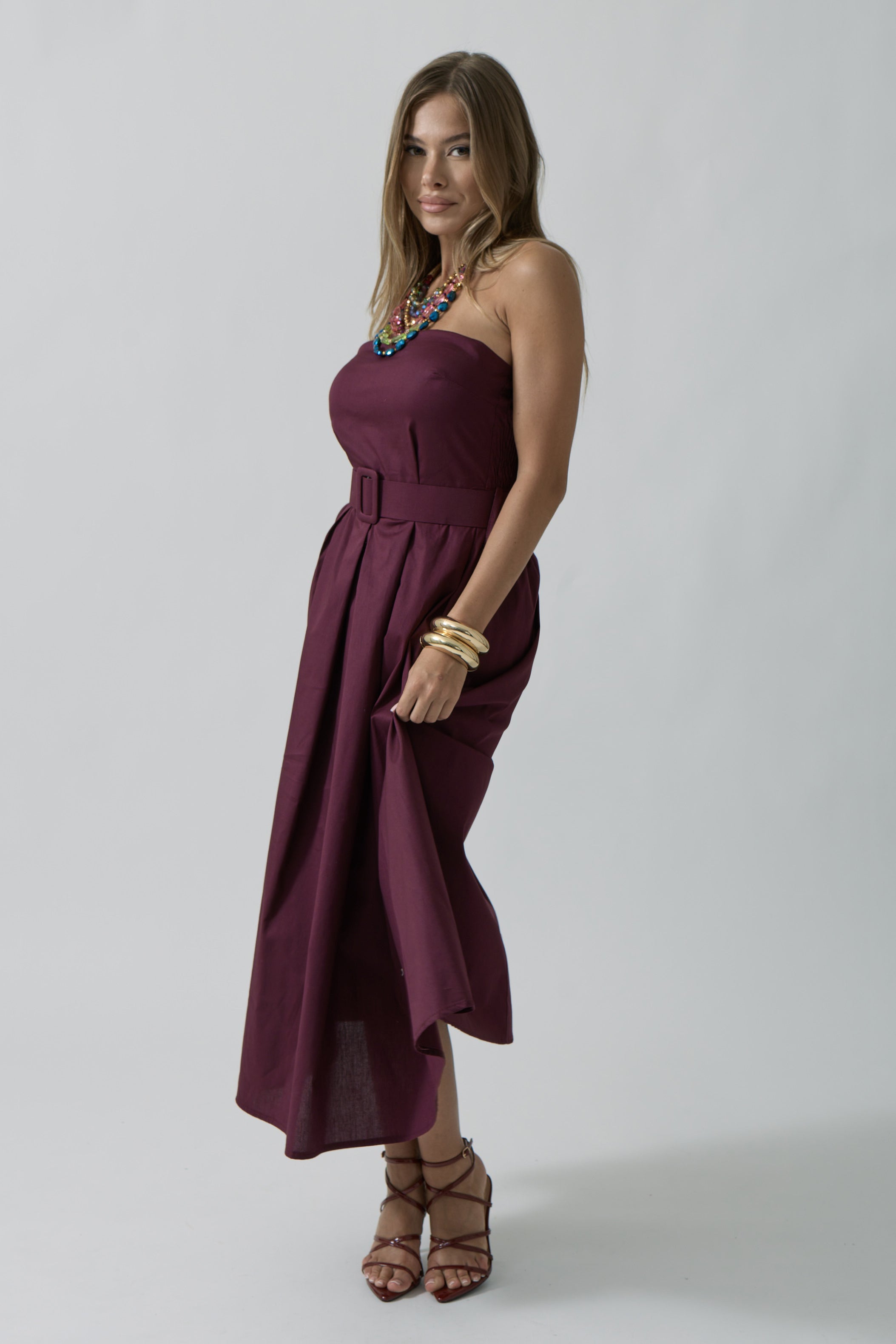 Abito Fascia bordeaux|Colore:Bordeaux