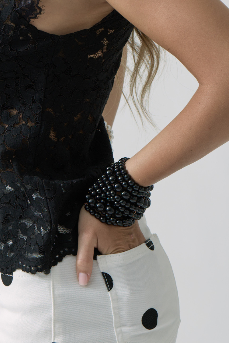 Bracciale Perle nero|Colore:Nero