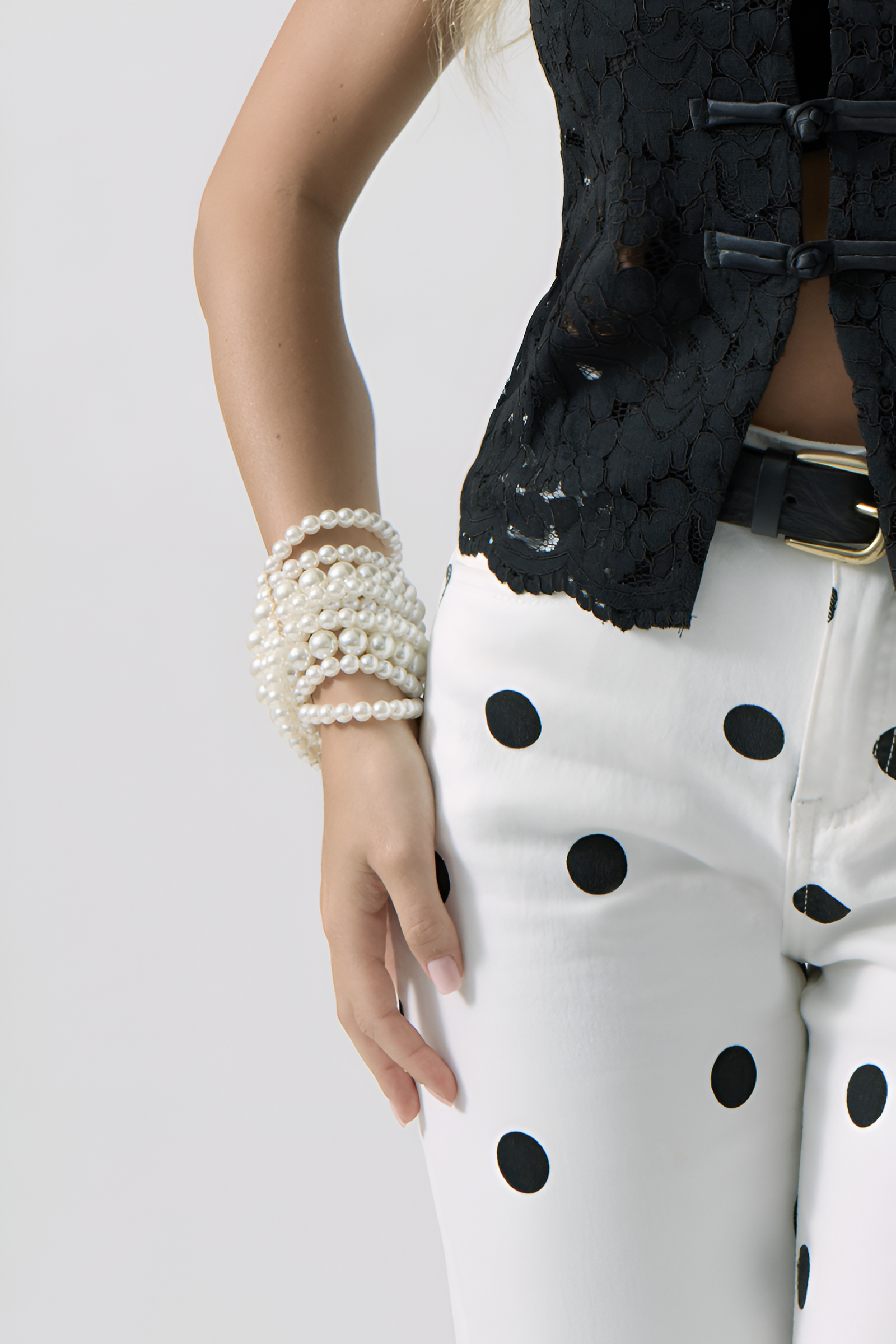 Bracciale Perle Bianco|Colore:Bianco
