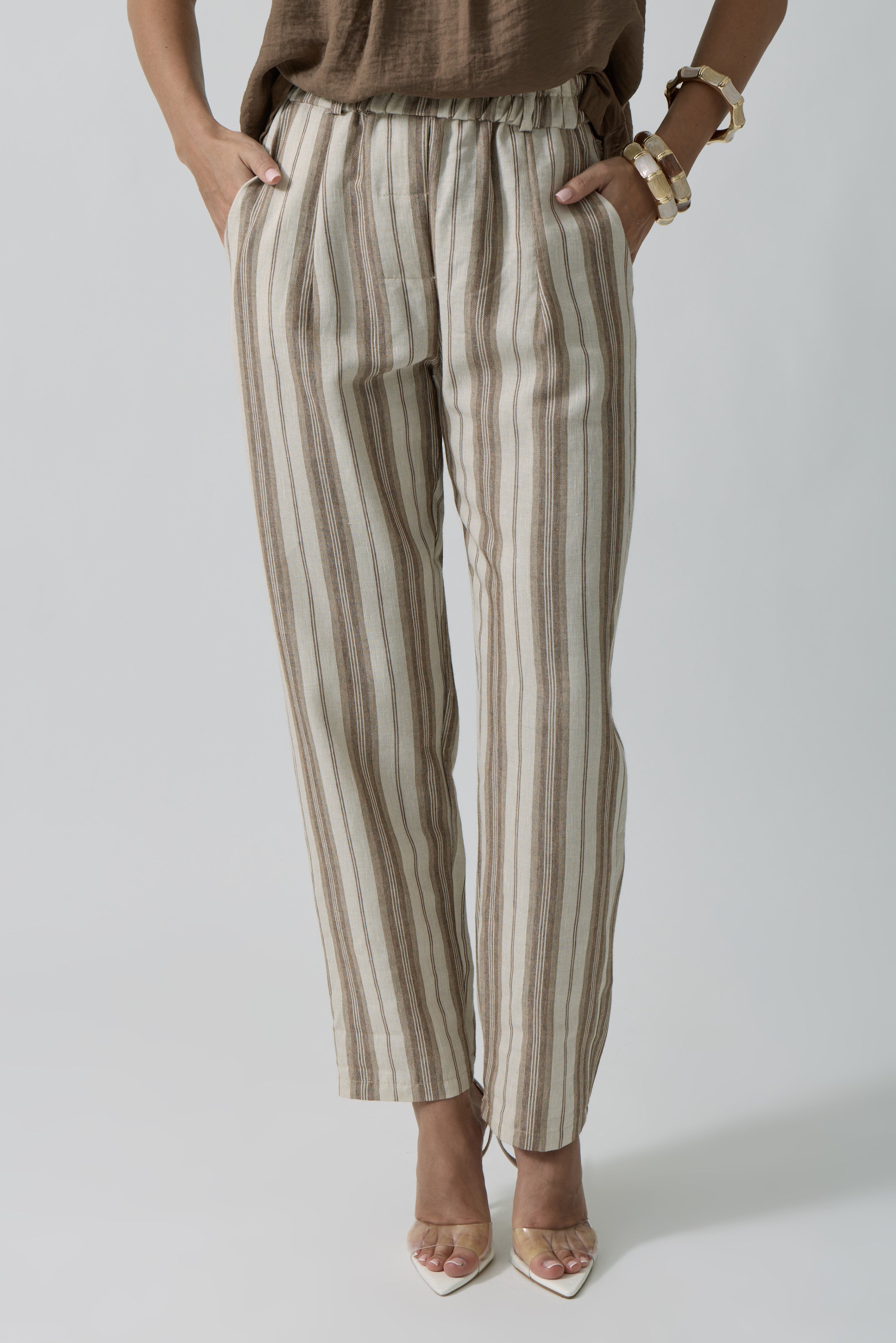 Pantalone Righe Marocco beige|Colore:Beige