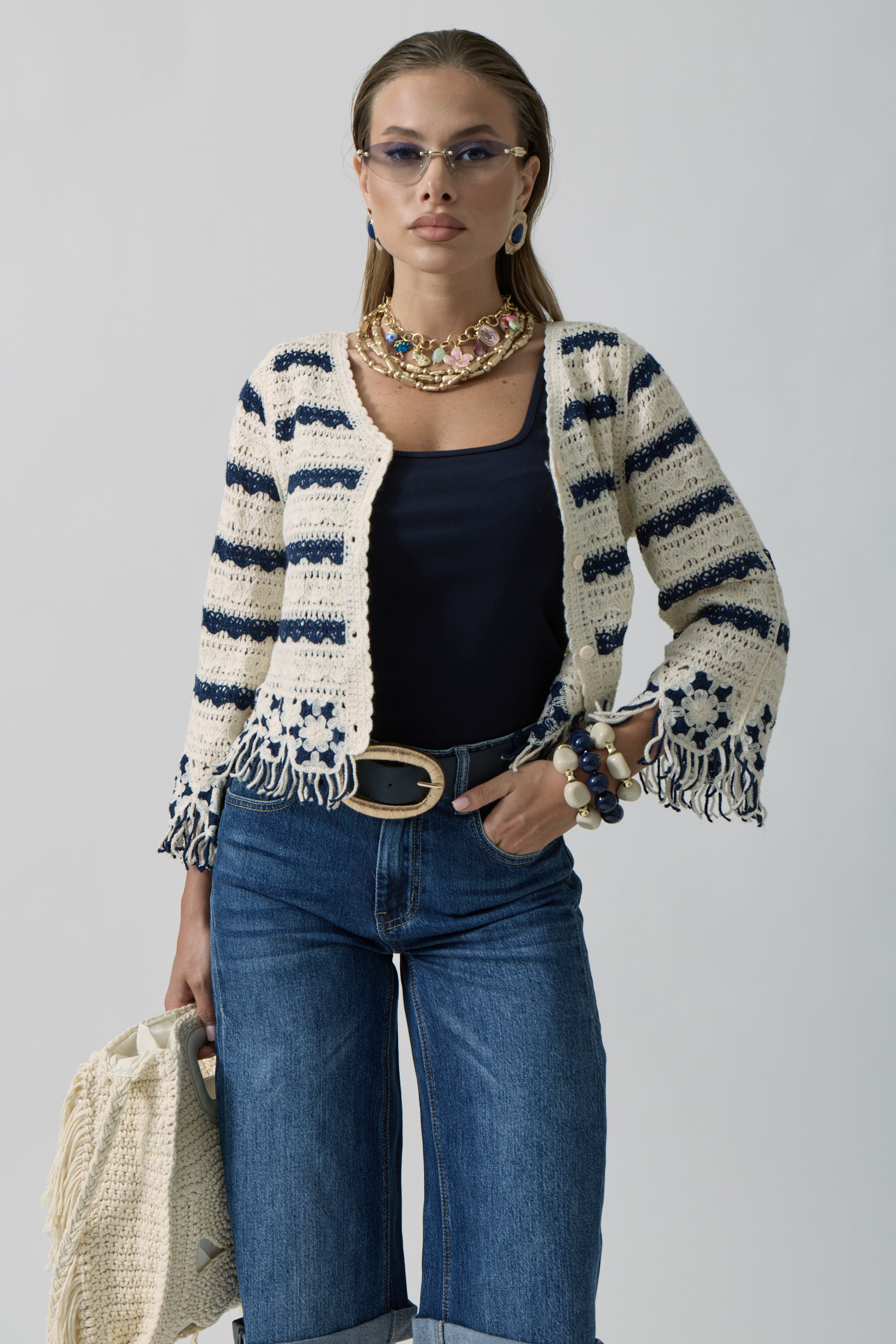 Cardigan Nausica avorio|Colore:Avorio