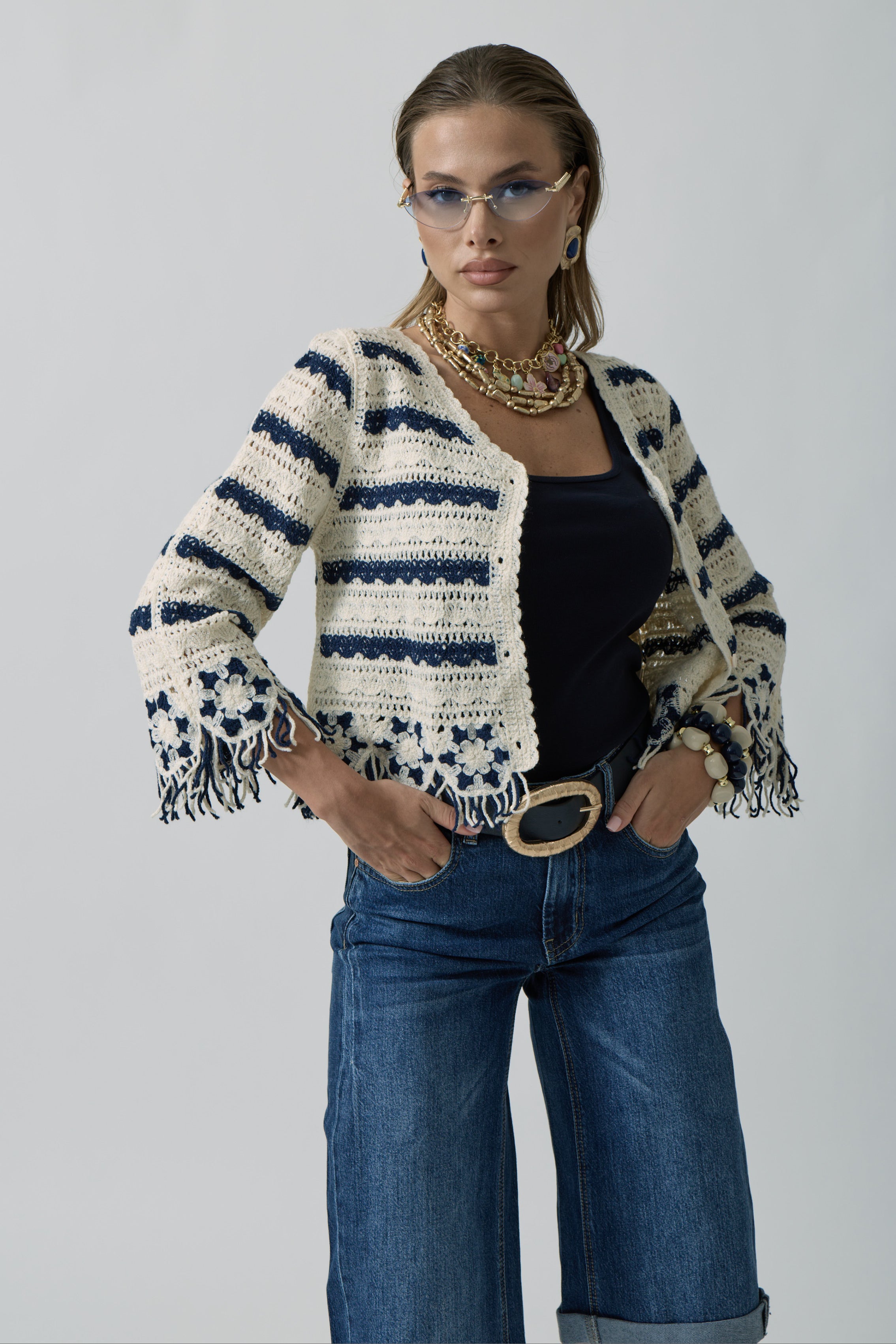 Cardigan Nausica avorio|Colore:Avorio