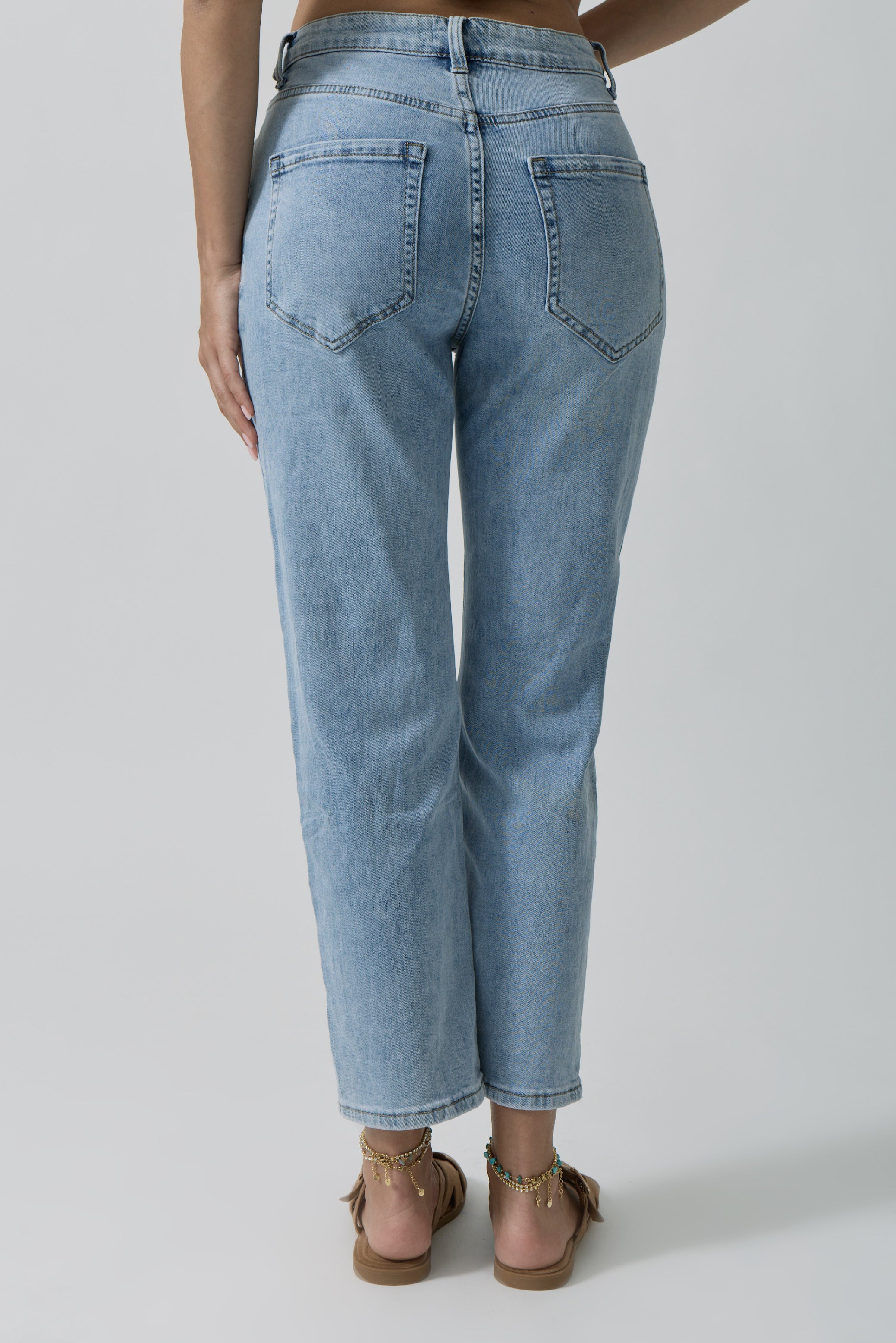 Pinocchietto 5 Bottoni denim chiaro|Colore:Denim chiaro