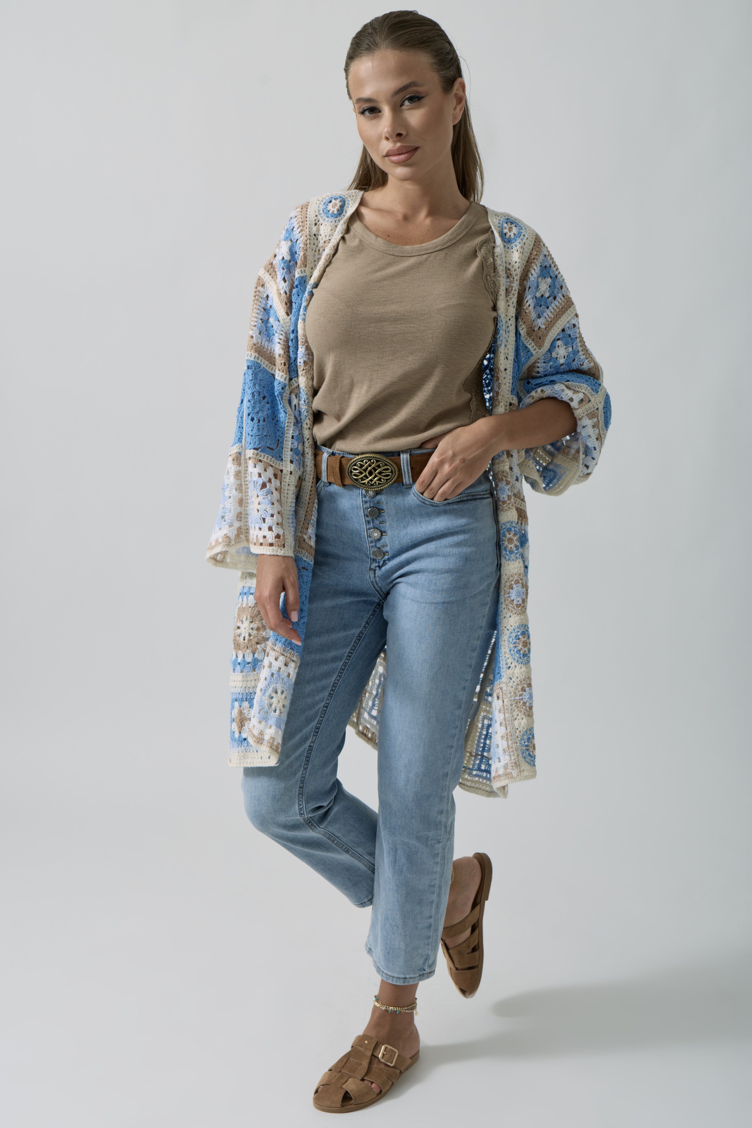 Pinocchietto 5 Bottoni denim chiaro|Colore:Denim chiaro