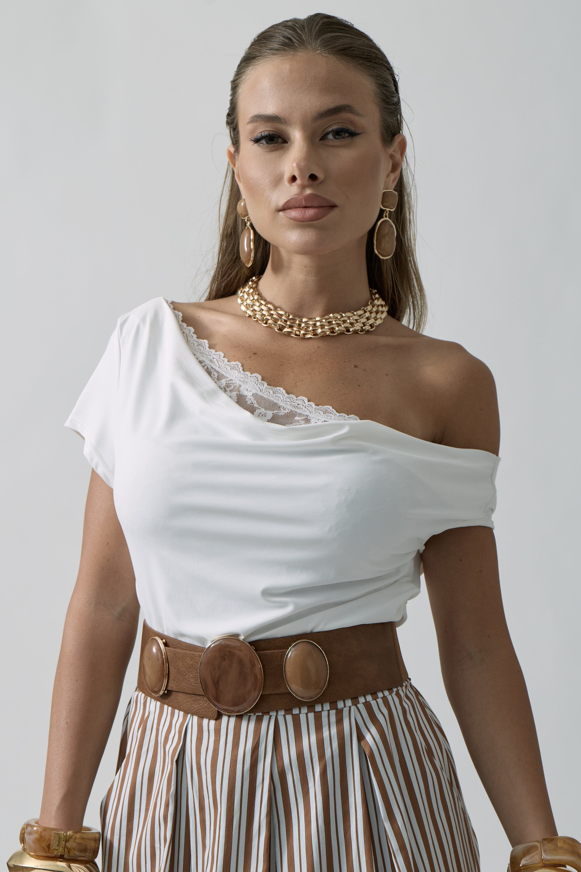 Top Carmen bianco|Colore:Bianco