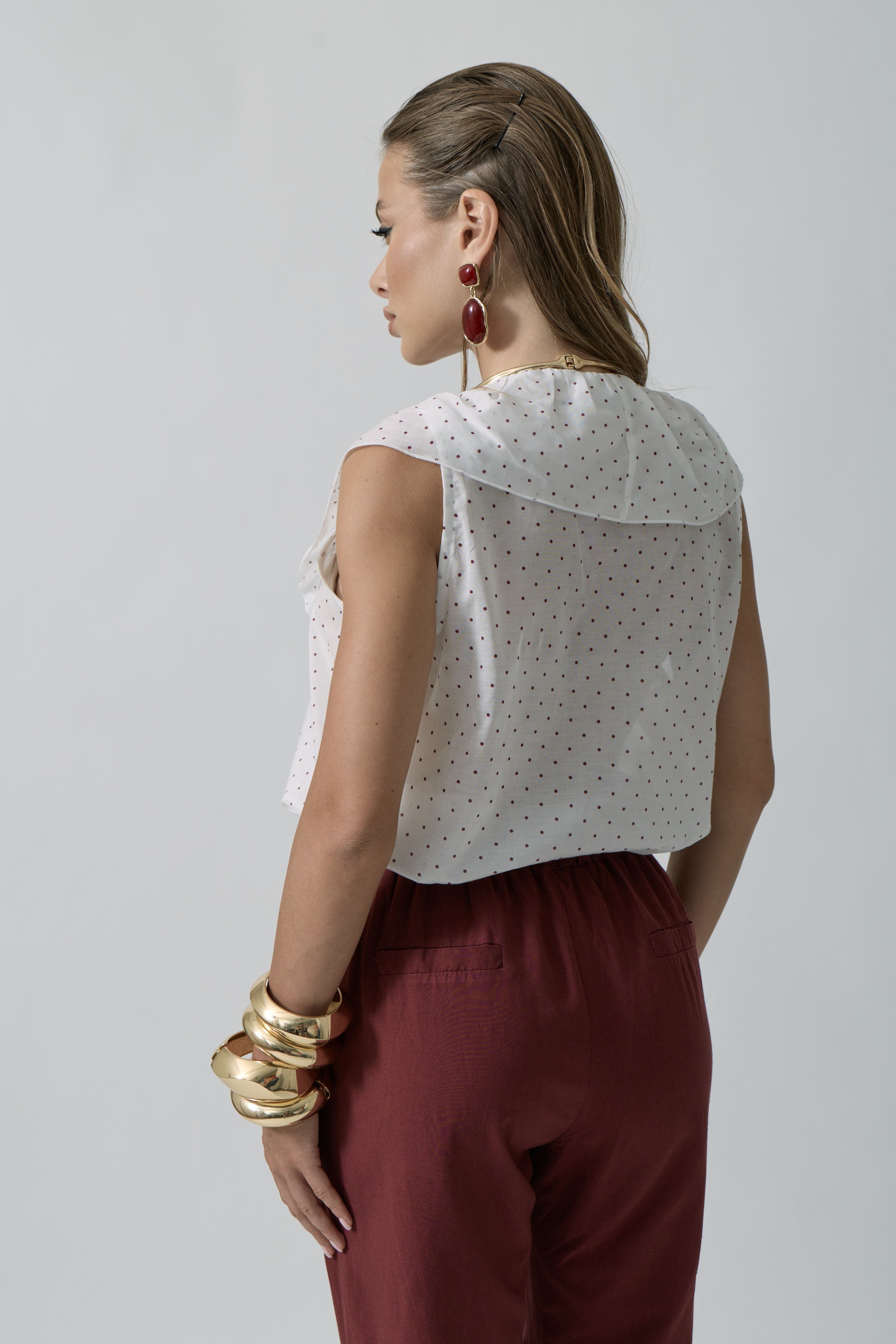 Blusa Micropois bianco|Colore:Bianco