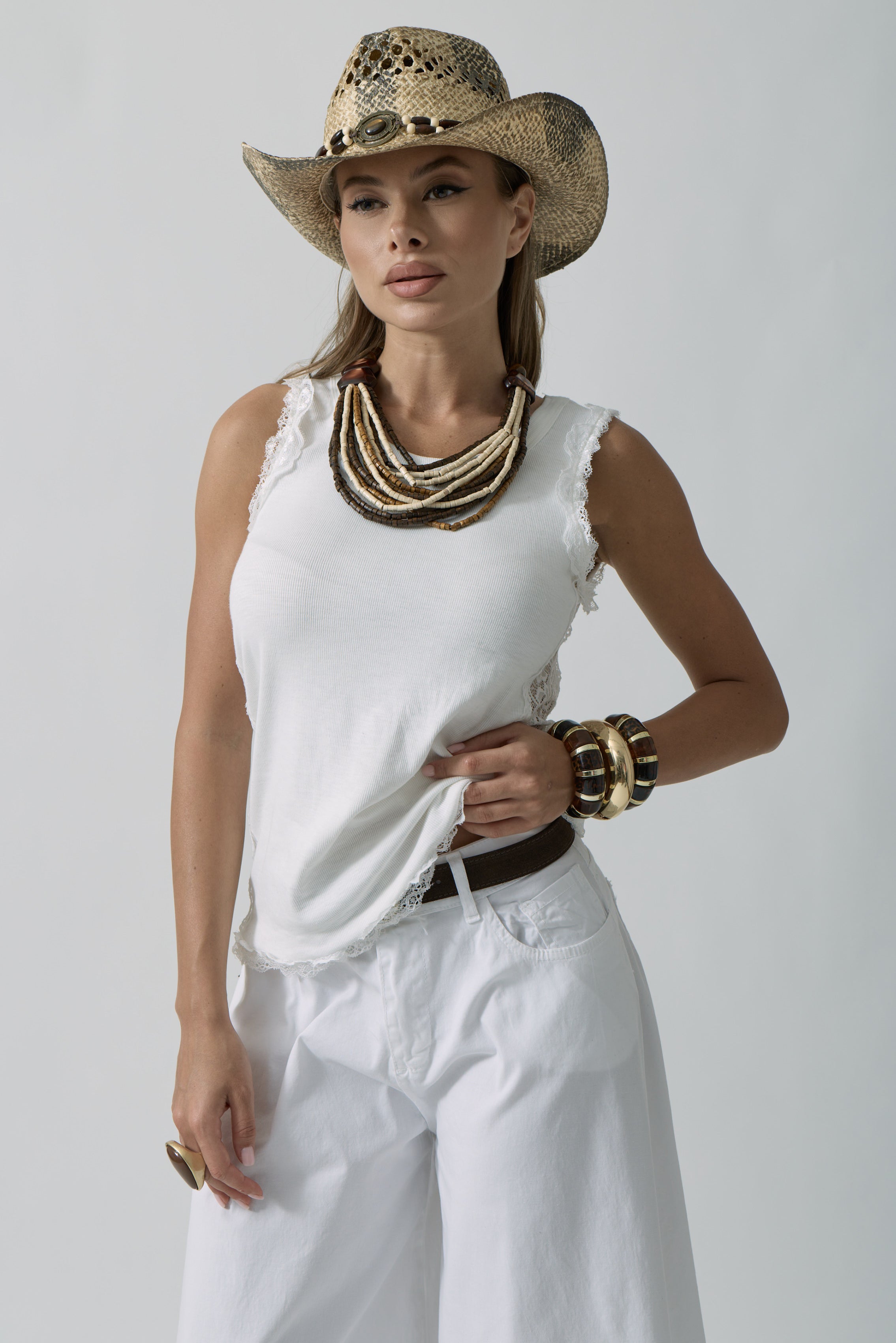 Canotta Elodea Bianco|Colore:Bianco