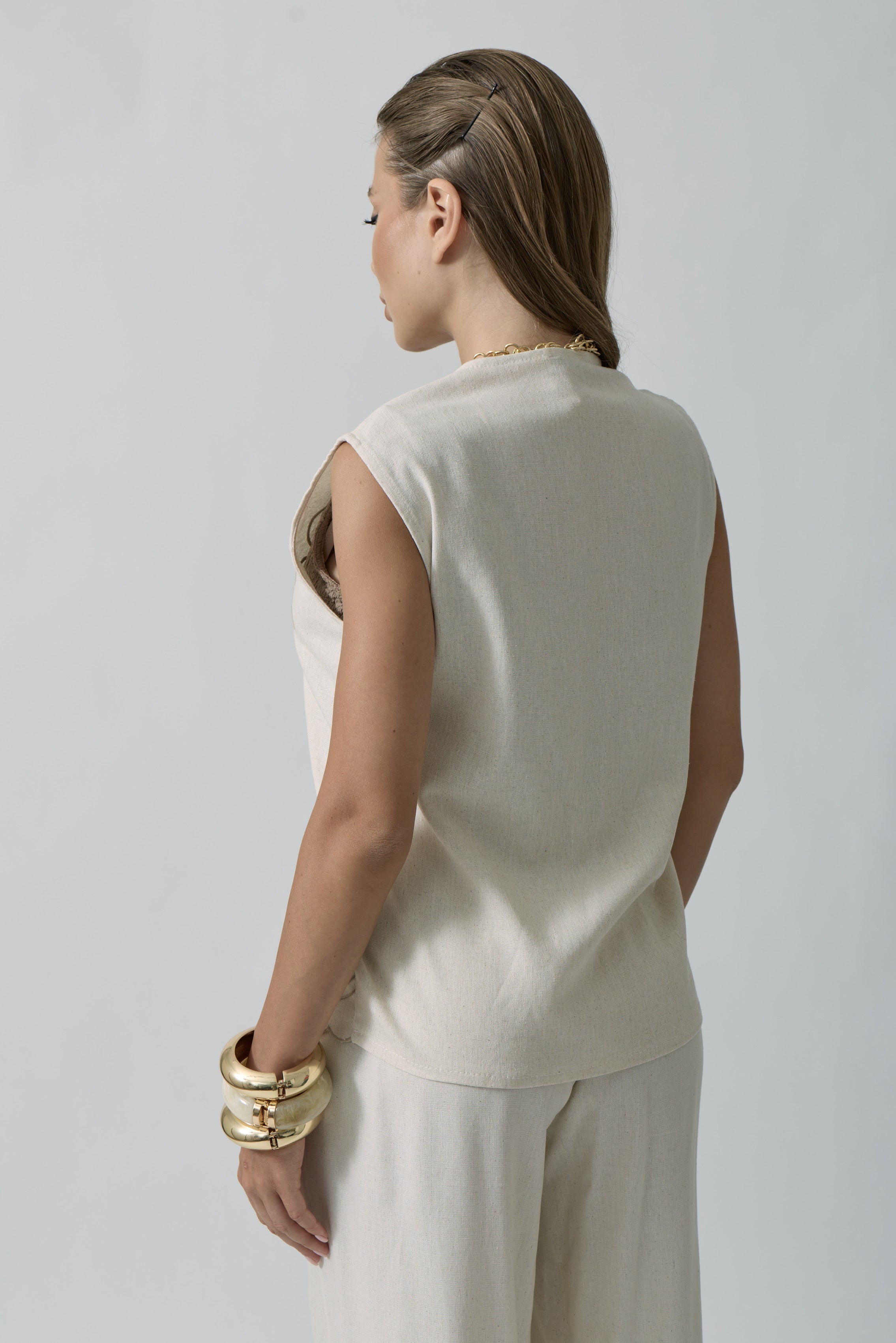 Gilet Flor avorio|Colore:Avorio