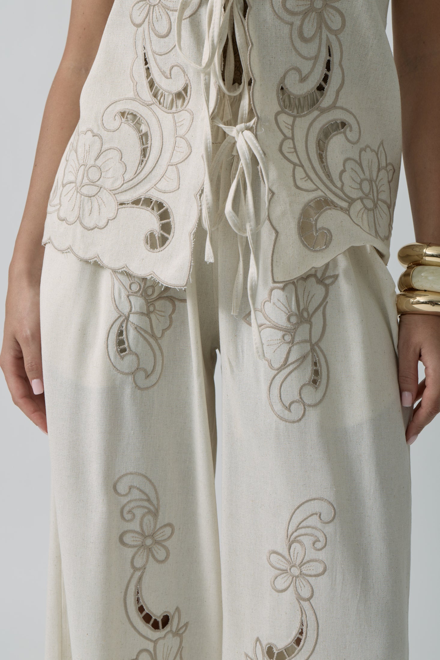 Pantalone Flor avorio|Colore:Avorio