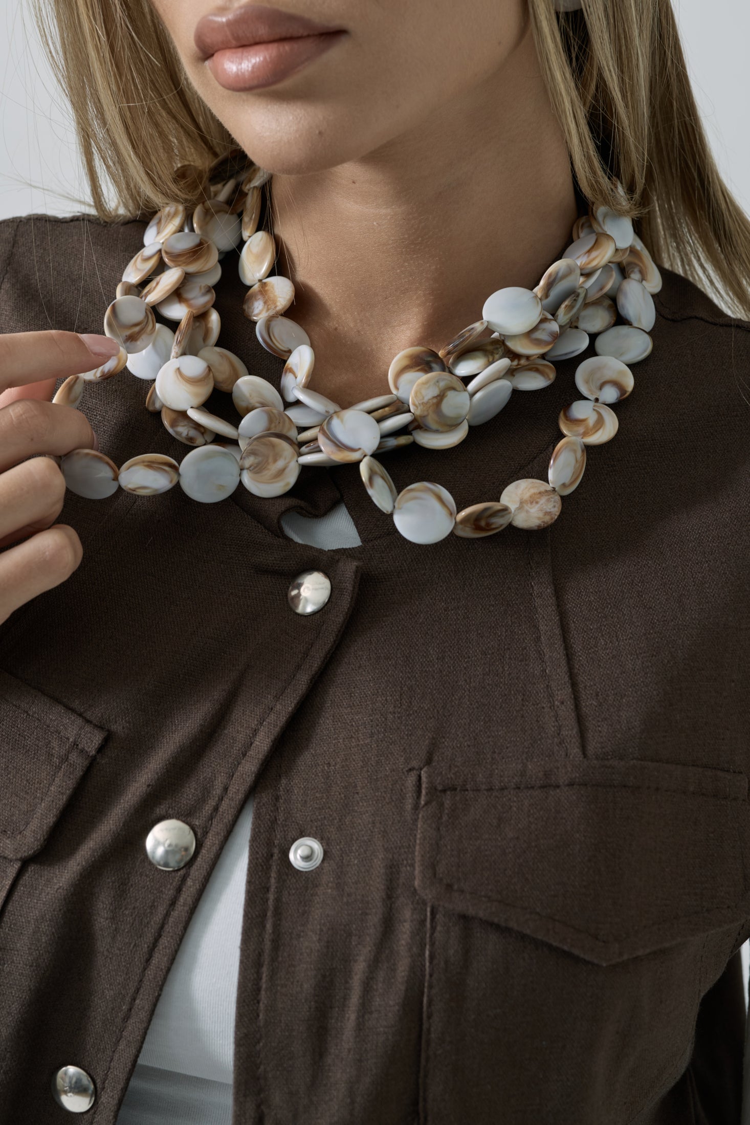 Girocollo Conchiglie beige|Colore:Beige