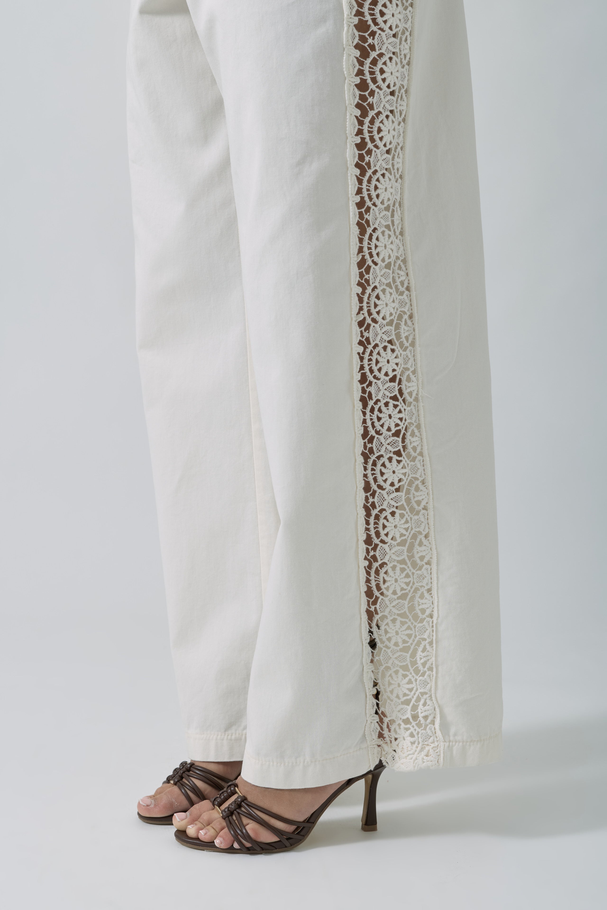 Pantalone Ricami panna|Colore:Panna