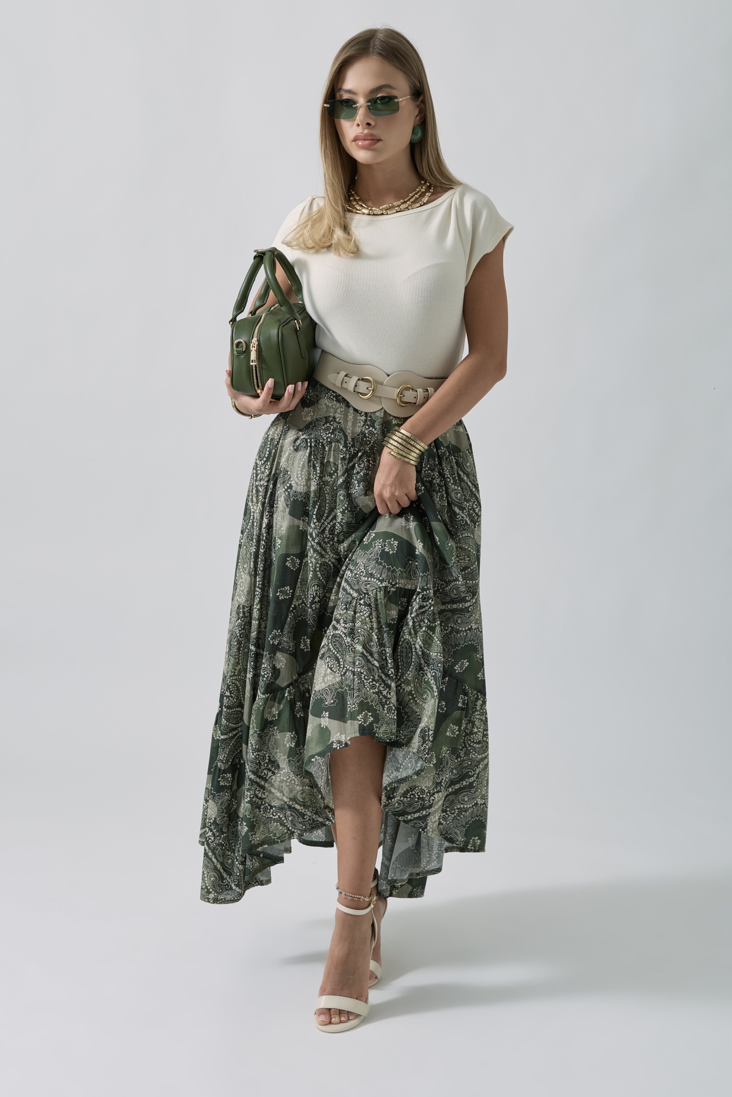 Gonna Amybeth verde militare|Colore:Verde militare