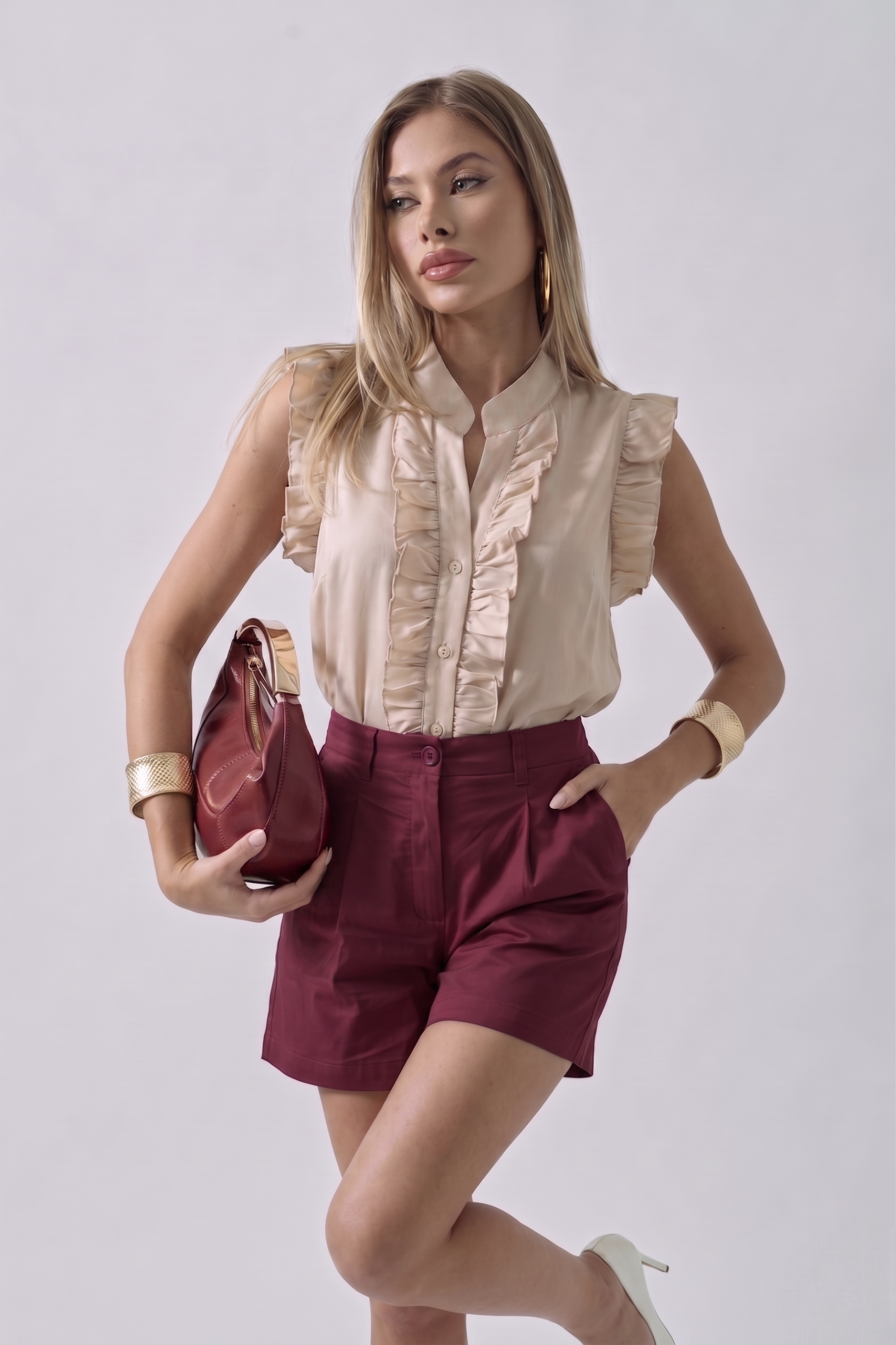 Camicia Caramel Beige chiaro|Colore:Beige chiaro