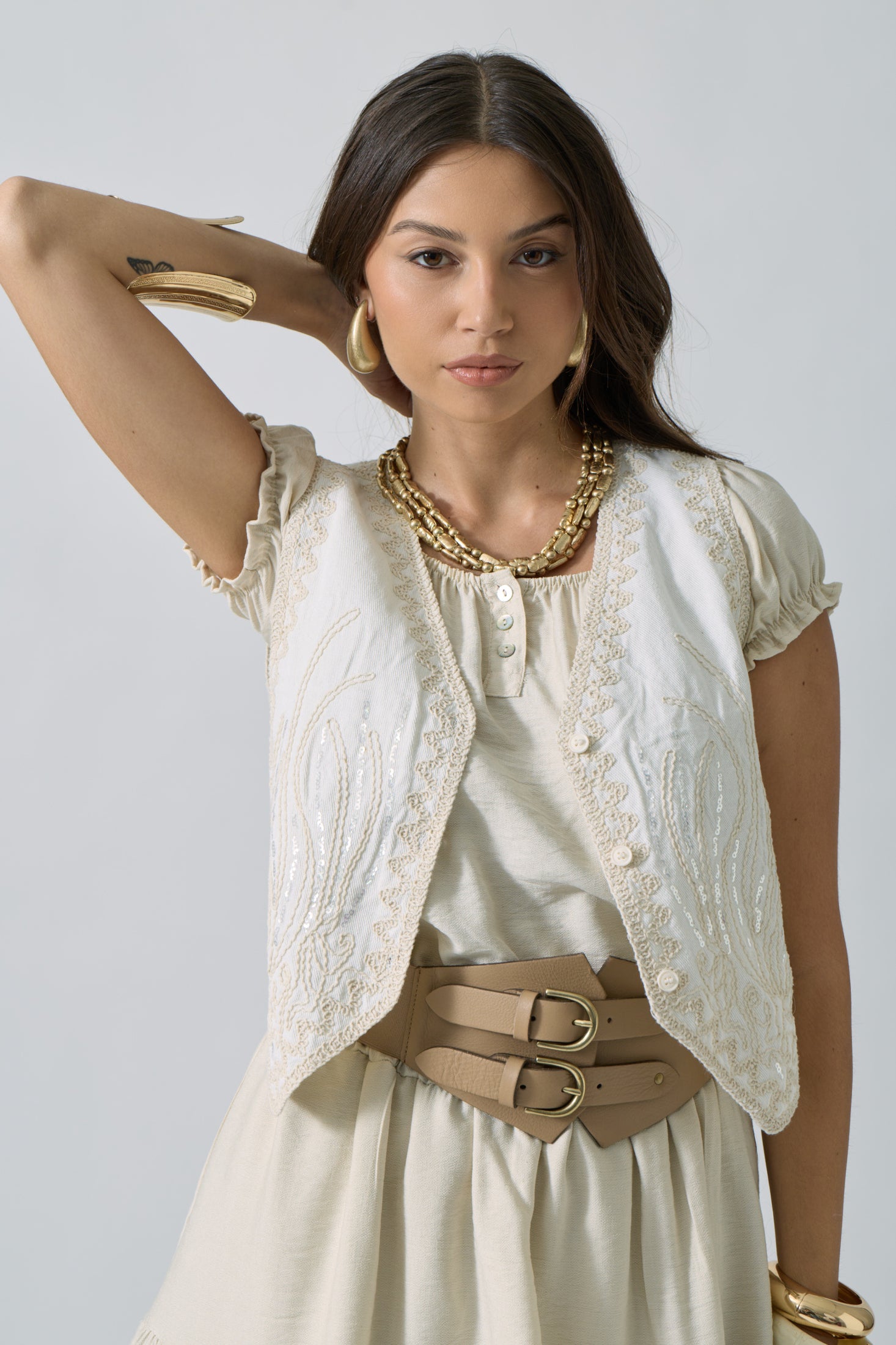 Gilet Aura  avorio|Colore:Avorio